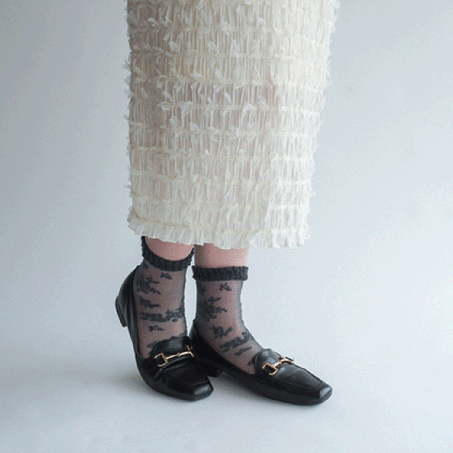 大人気★シースルーソックス 総バラ柄 - 画像7