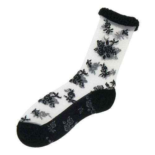 大人気★シースルーソックス 総バラ柄 - 画像9