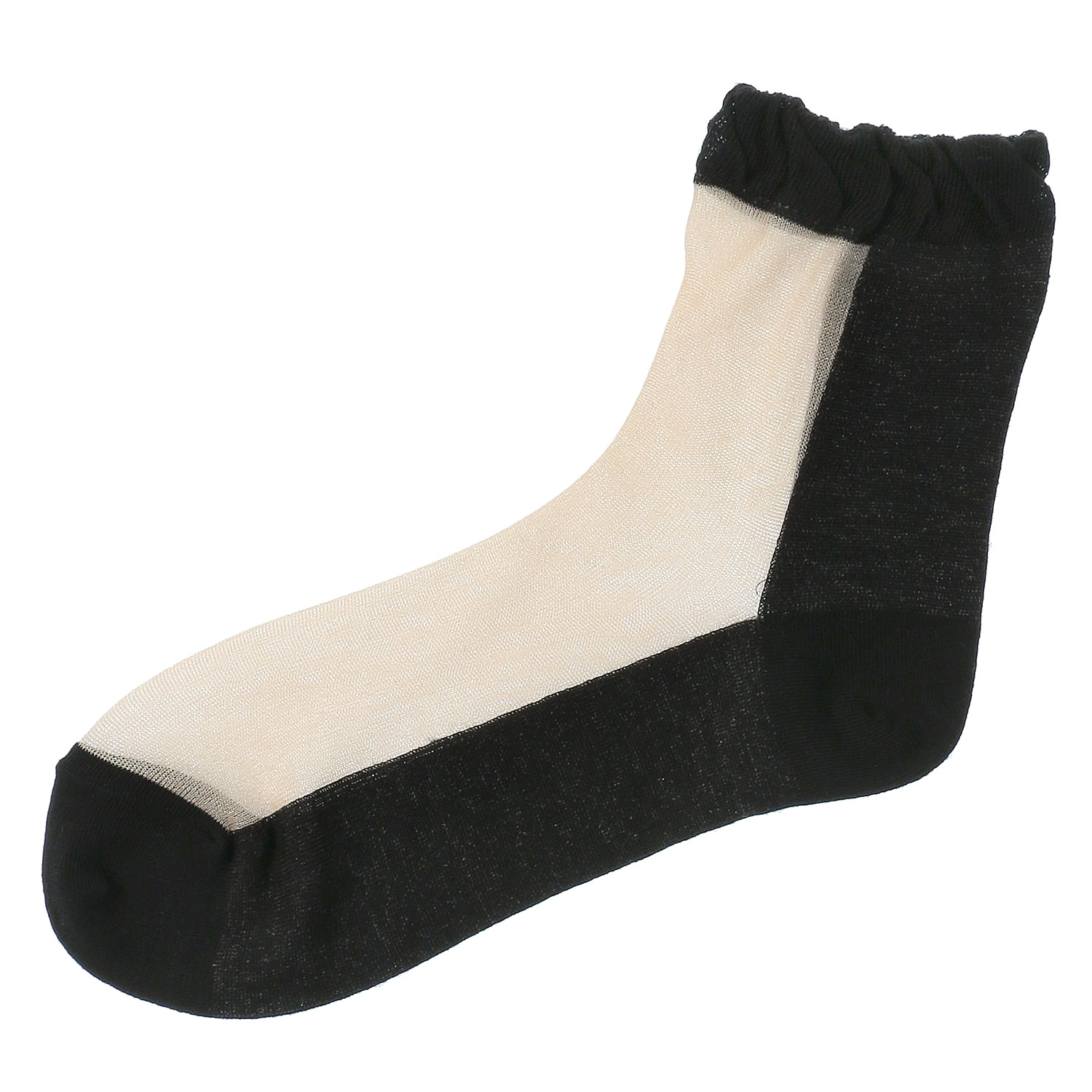 やわらかナイロン シースルーソックス  バイカラー【在庫限り】 - 画像2