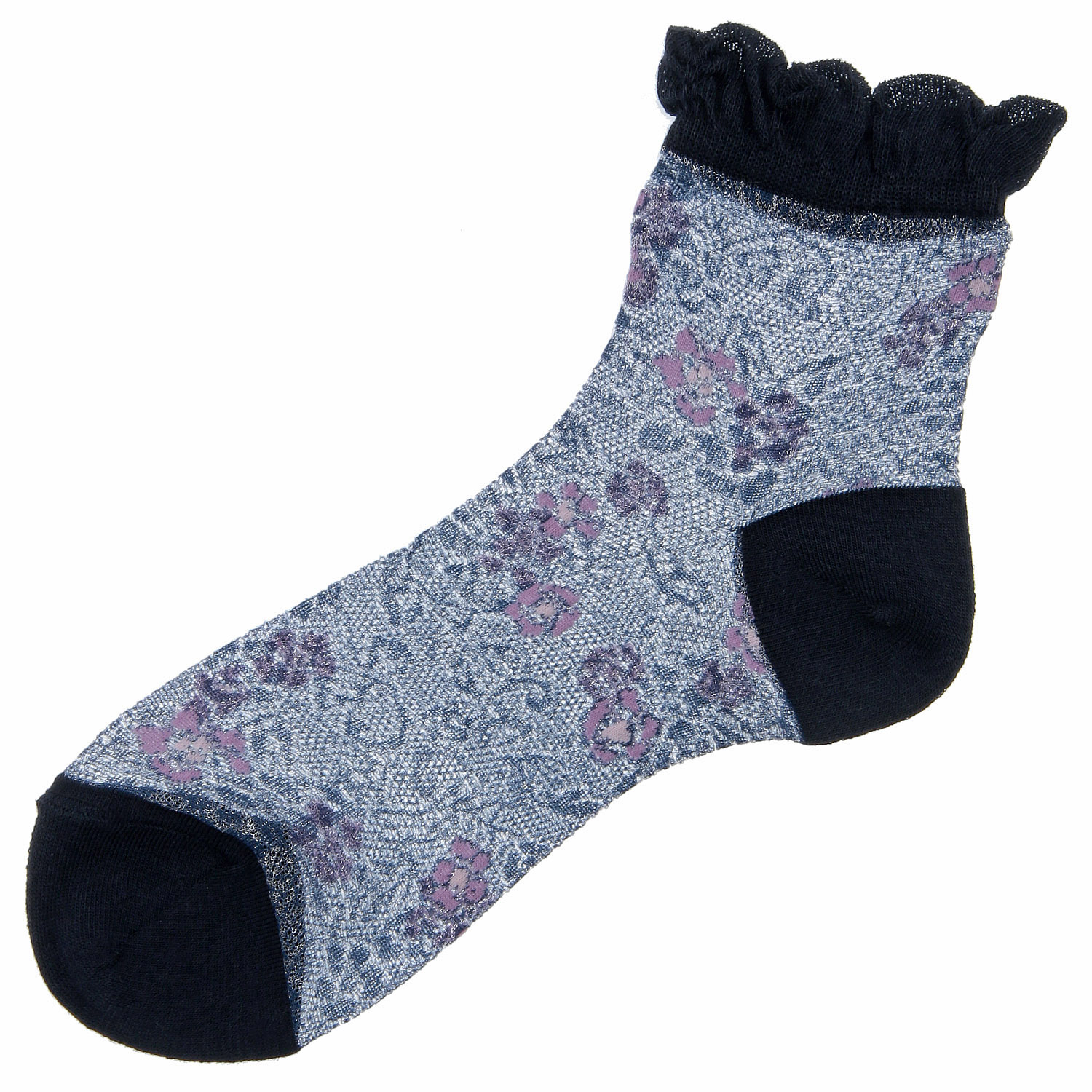 やわらかナイロン シースルーソックス  お花柄【在庫限り】 - 画像5