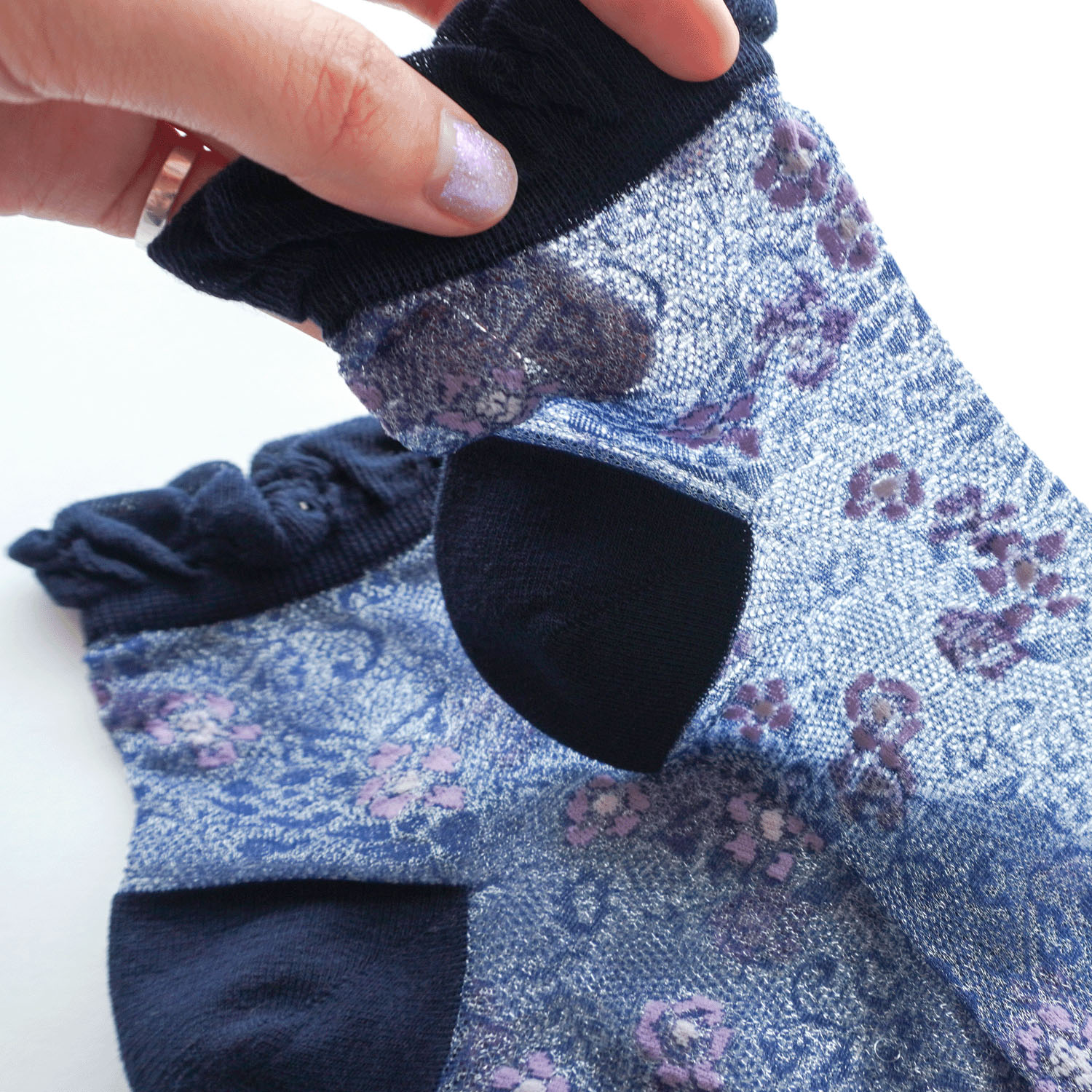 やわらかナイロン シースルーソックス  お花柄【在庫限り】 - 画像7