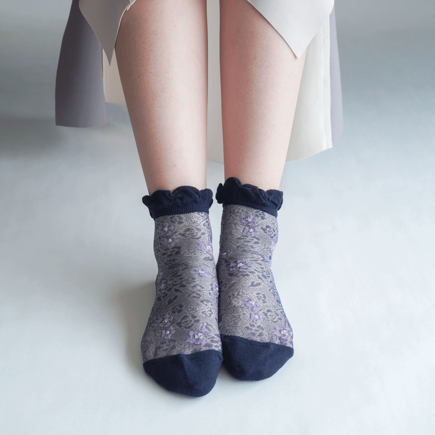 やわらかナイロン シースルーソックス  お花柄【在庫限り】 - 画像8