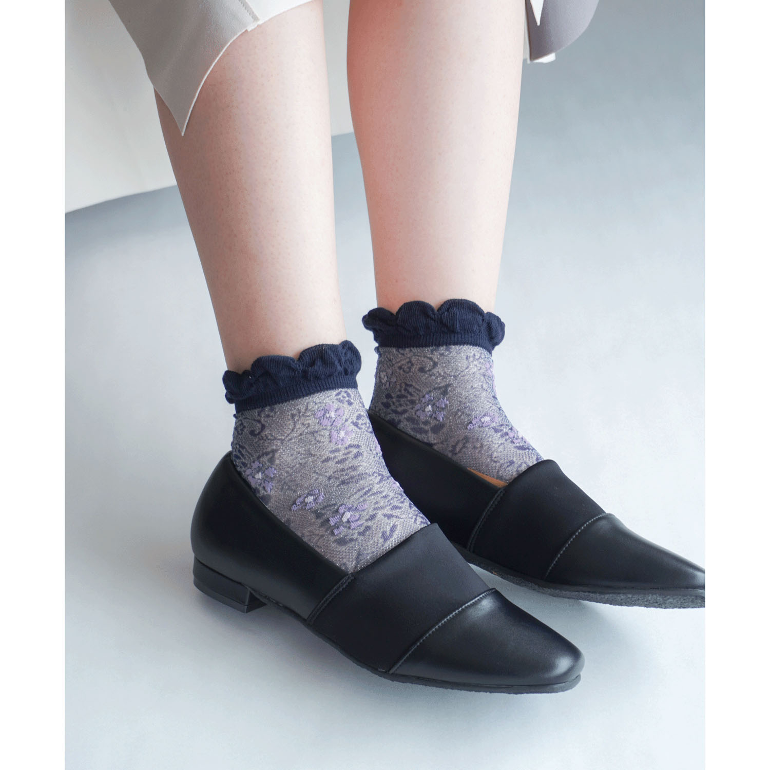 やわらかナイロン シースルーソックス  お花柄【在庫限り】 - 画像9