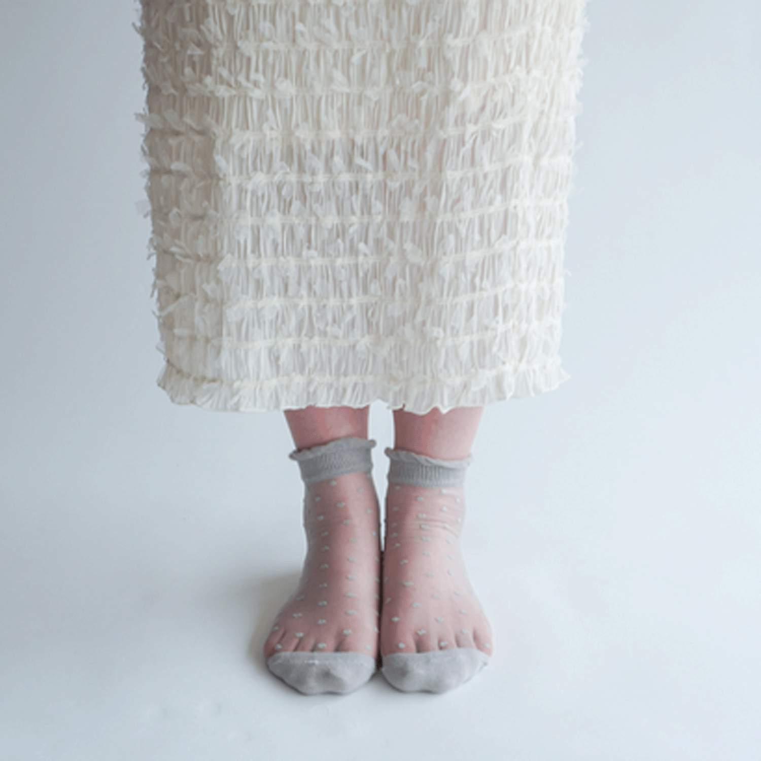 大人気★《大寸》シースルーソックス 小ドット底付 - 画像5