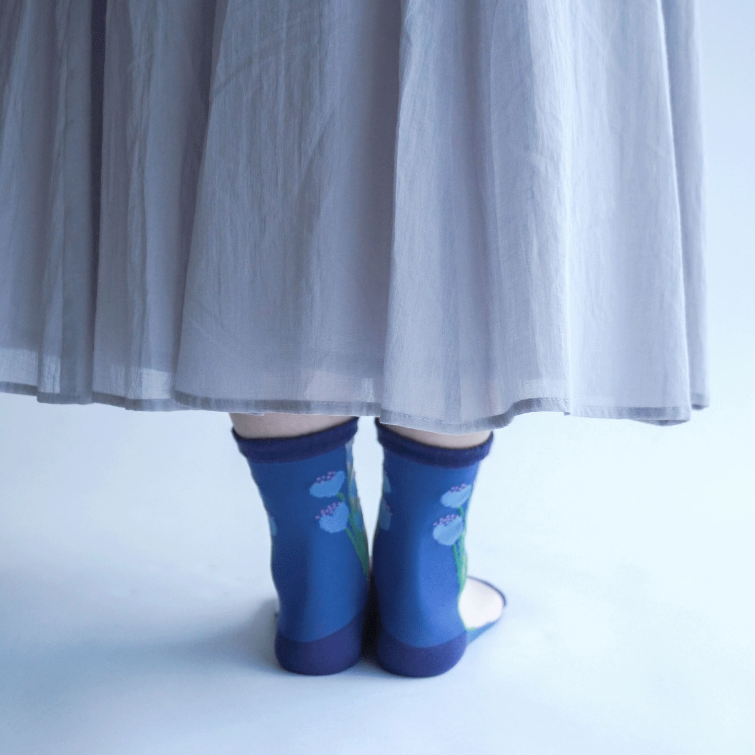 北欧調  お花柄 シースルーソックス - 画像19