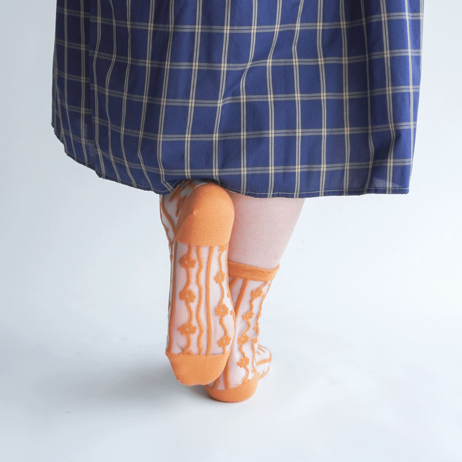 北欧調  お花 ストライプ柄 シースルーソックス - 画像14