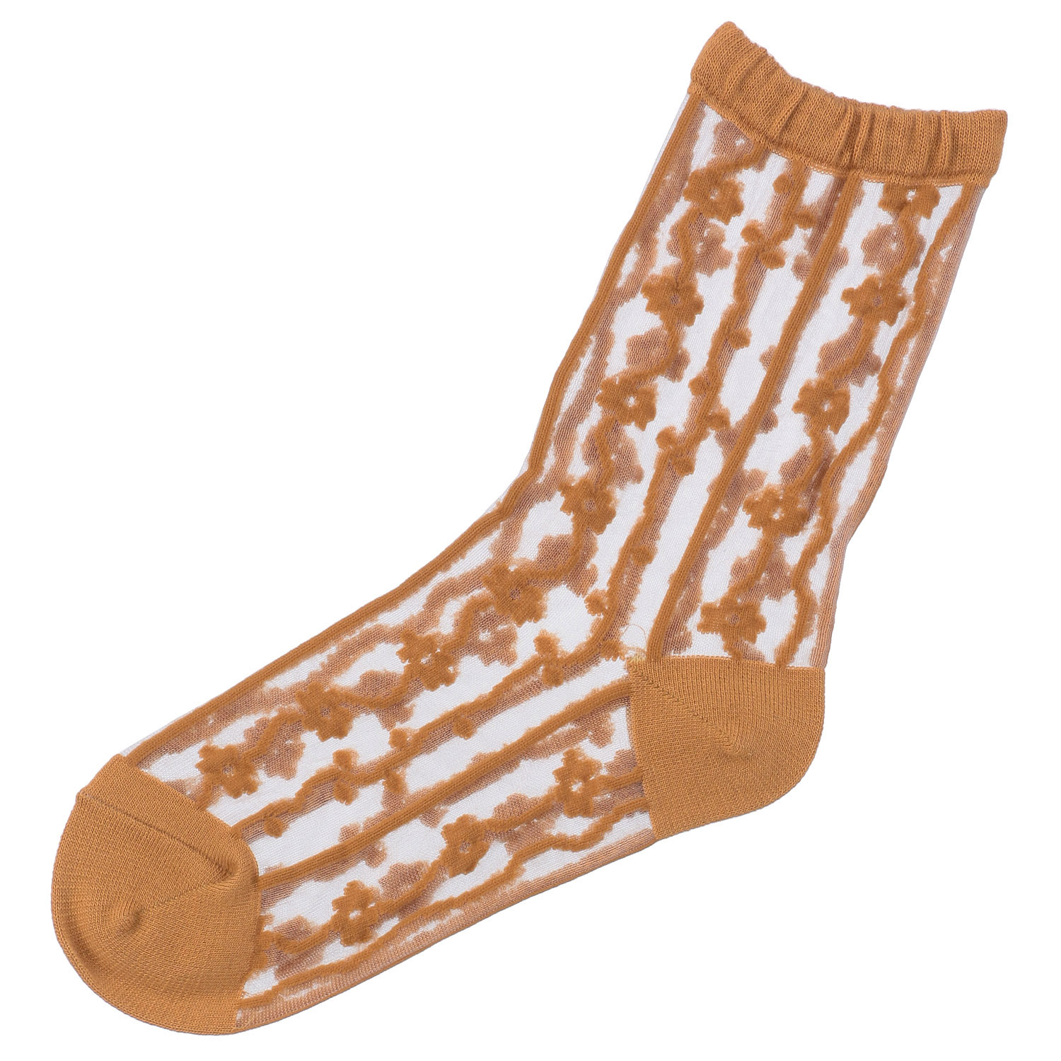 北欧調  お花 ストライプ柄 シースルーソックス - 画像9