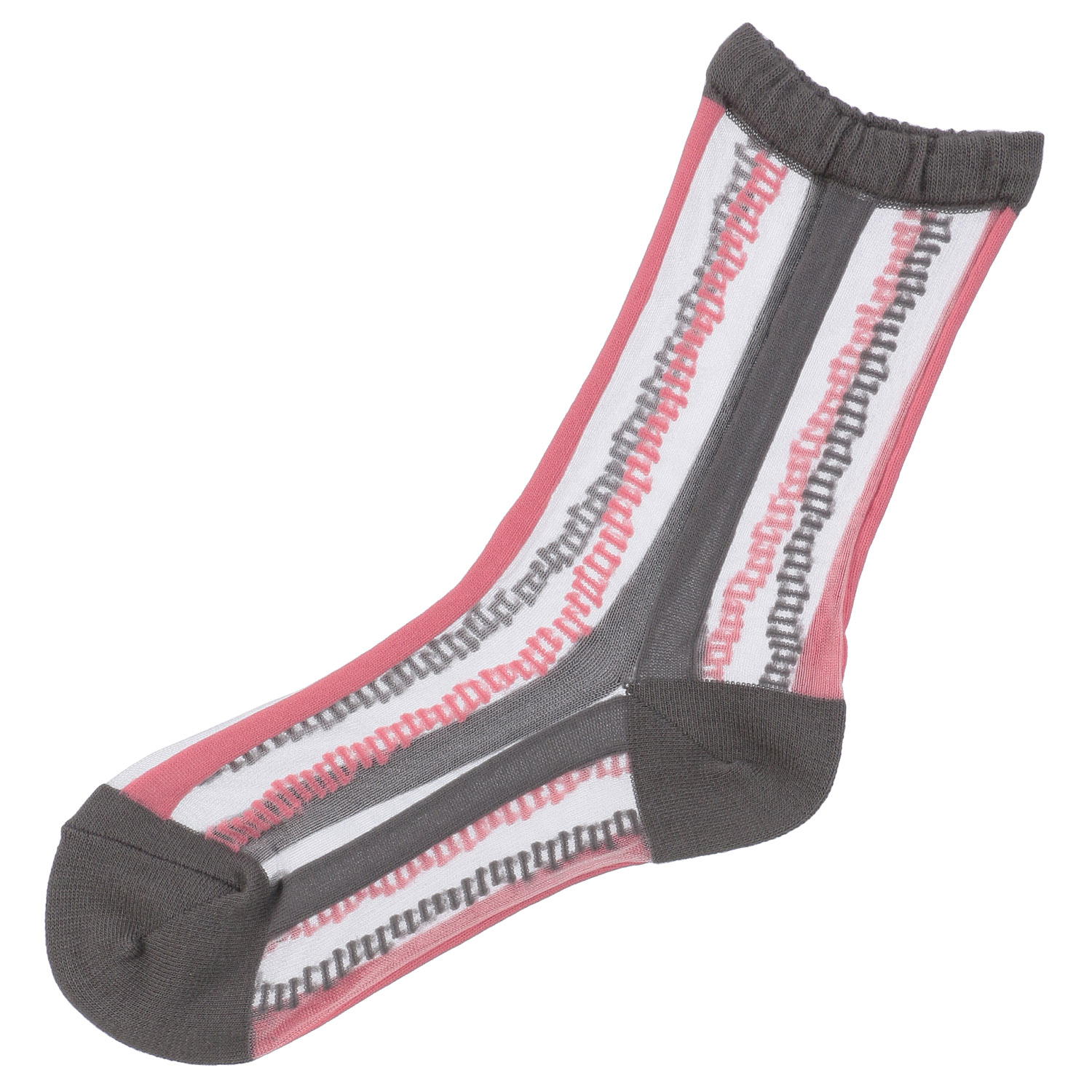 北欧調 幾何学ストライプ柄  シースルーソックス