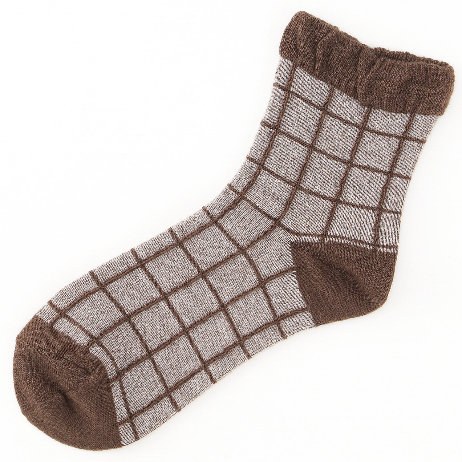 ぬくもり婦人ソックス  フロート格子ガラ 靴下【在庫限り】