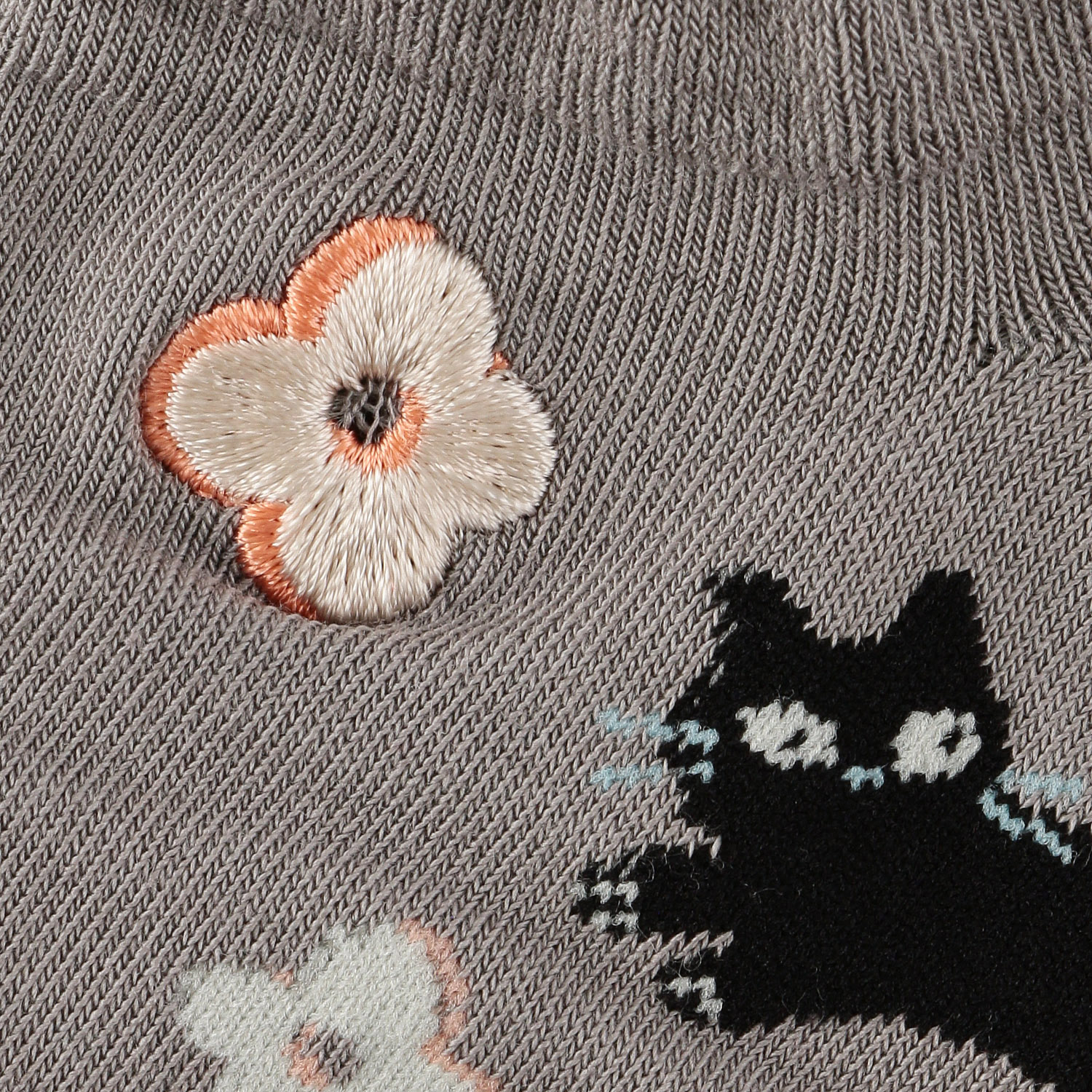 Natural Collection  スニーカー丈 ネコとフラワー 靴下【在庫限り】 - 画像3