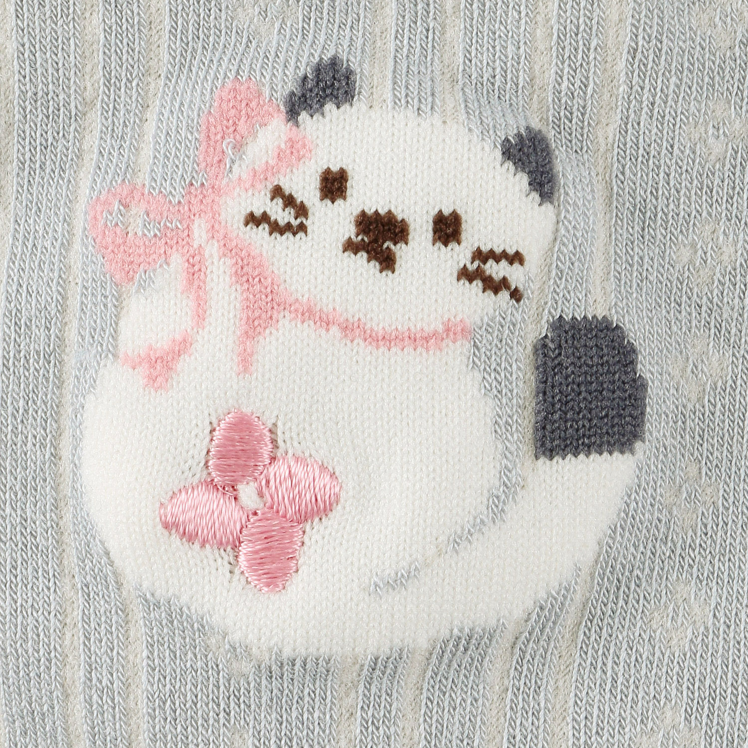 Natural Collection  クルー丈 シルクMIX ねこ柄 靴下 - 画像3