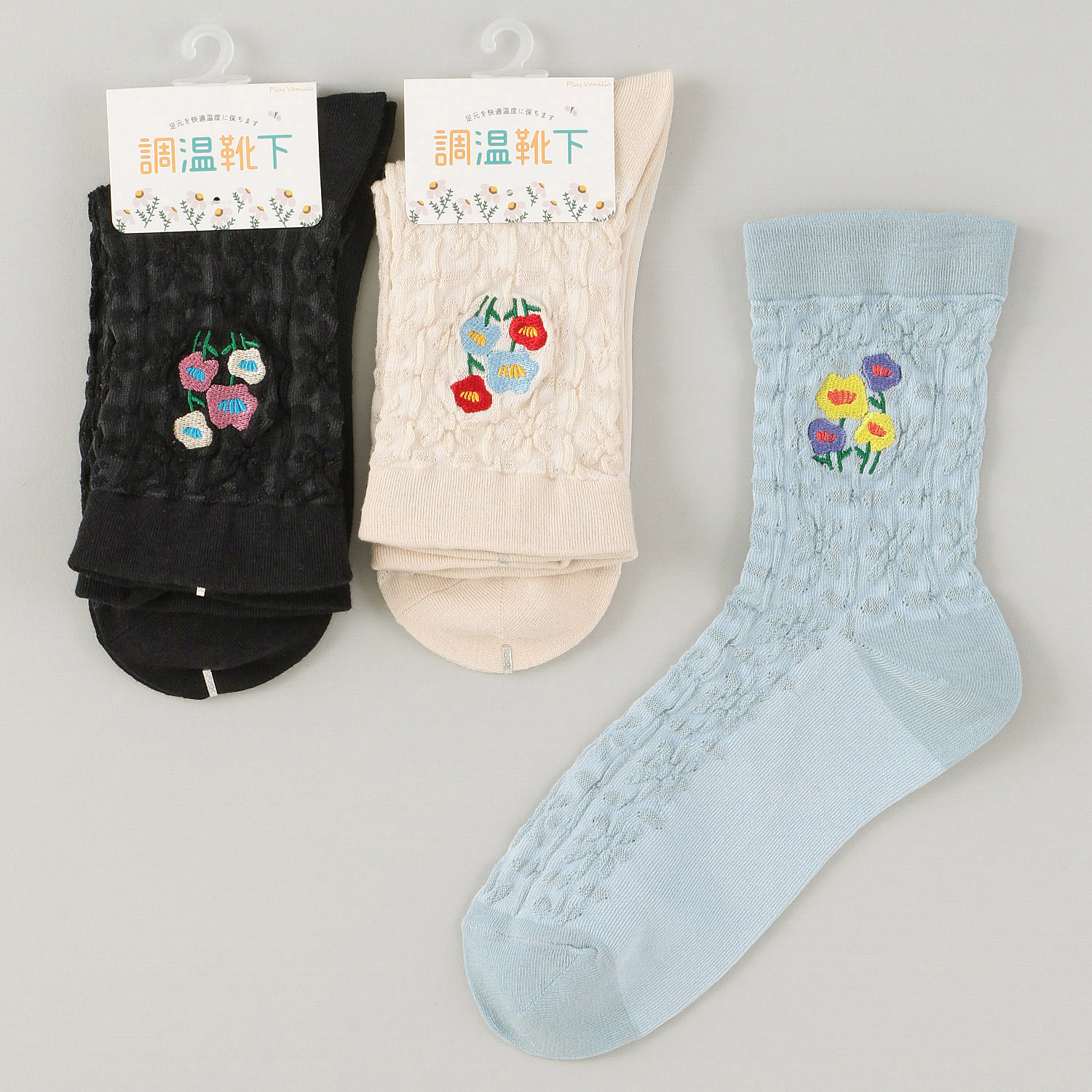 Natural Collection  クルー丈  フロートフラワー 靴下