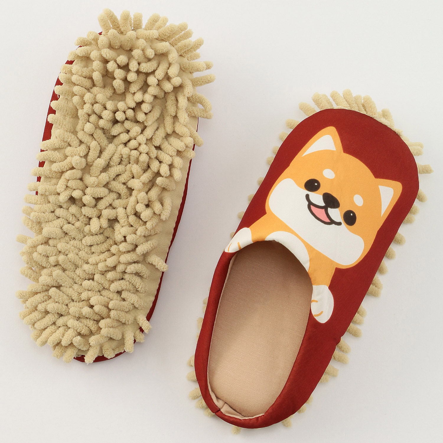 モップ付きルームシューズ ひょっこり柴犬 - 画像3