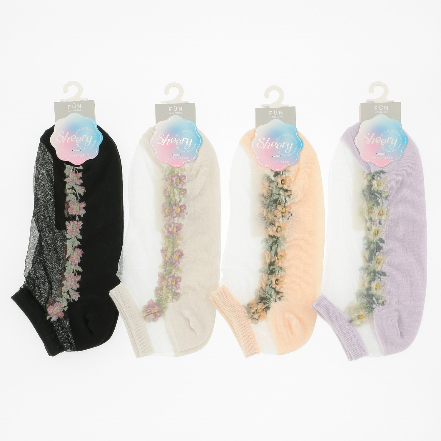 fukusuke FUN Sheery シースルーソックス スニーカー丈