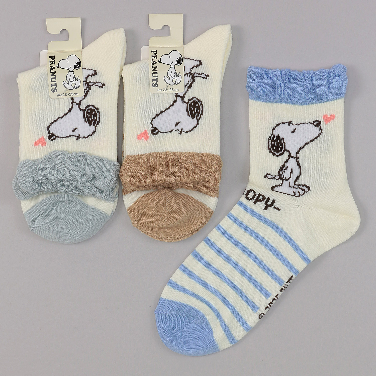 クルー丈 スヌーピー ハート  靴下