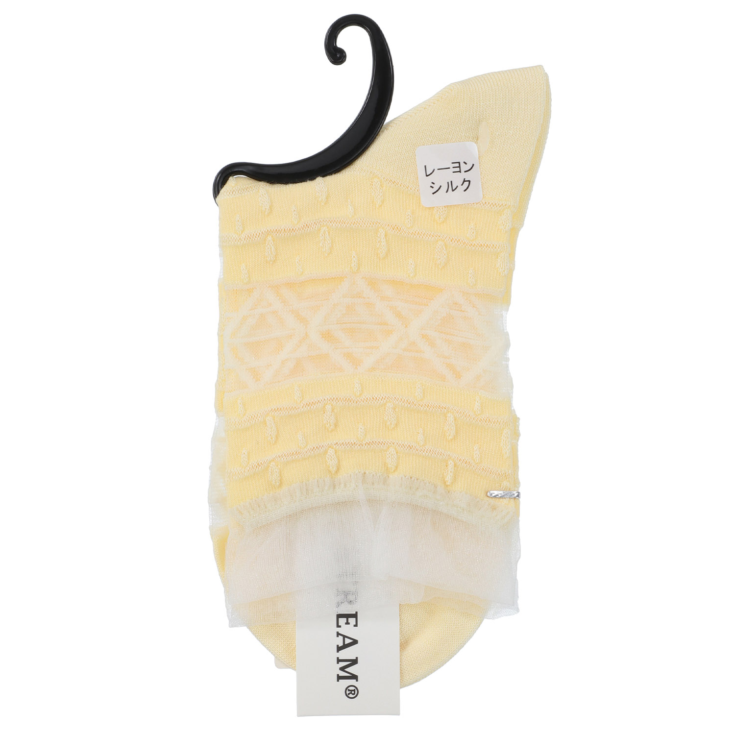 STREAM  シースルー切替フロート雫柄 クルー丈 靴下 - 画像2