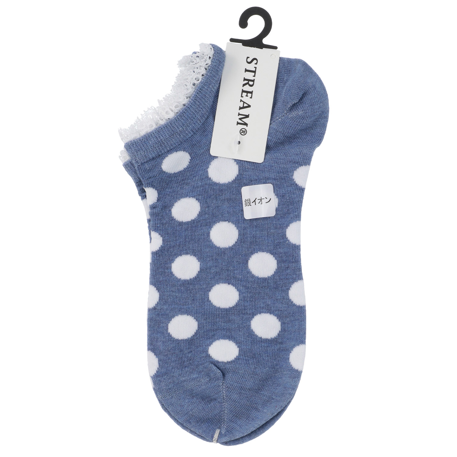 STREAM ドット柄 レース付 スニーカー丈 靴下 - 画像2