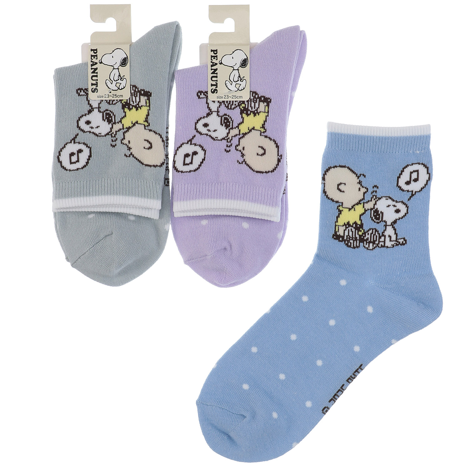 クルー丈  スヌーピー サイド柄 靴下【在庫限り】
