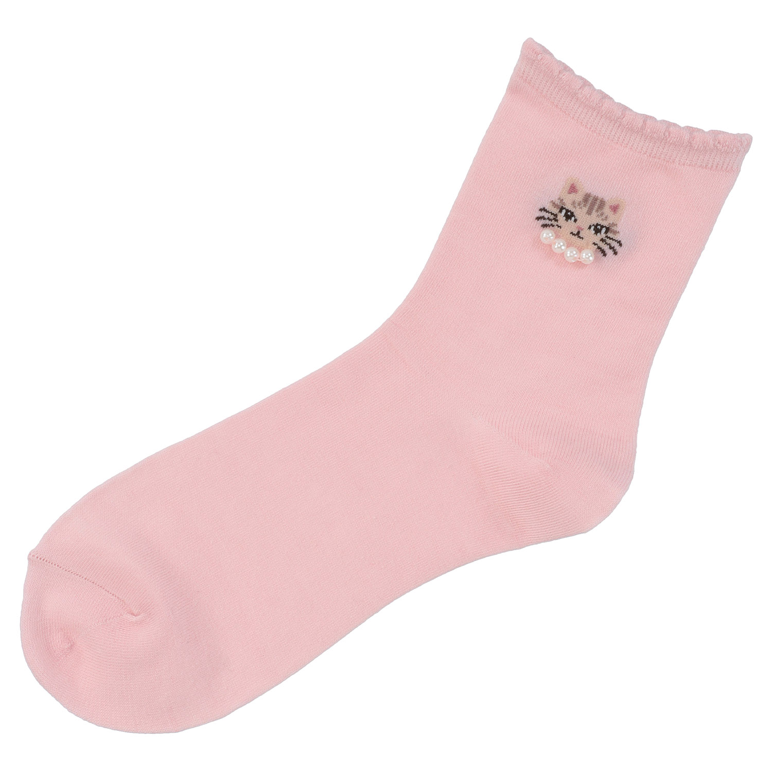 STREAM   とらねこ パール ロークルー 靴下 - 画像3