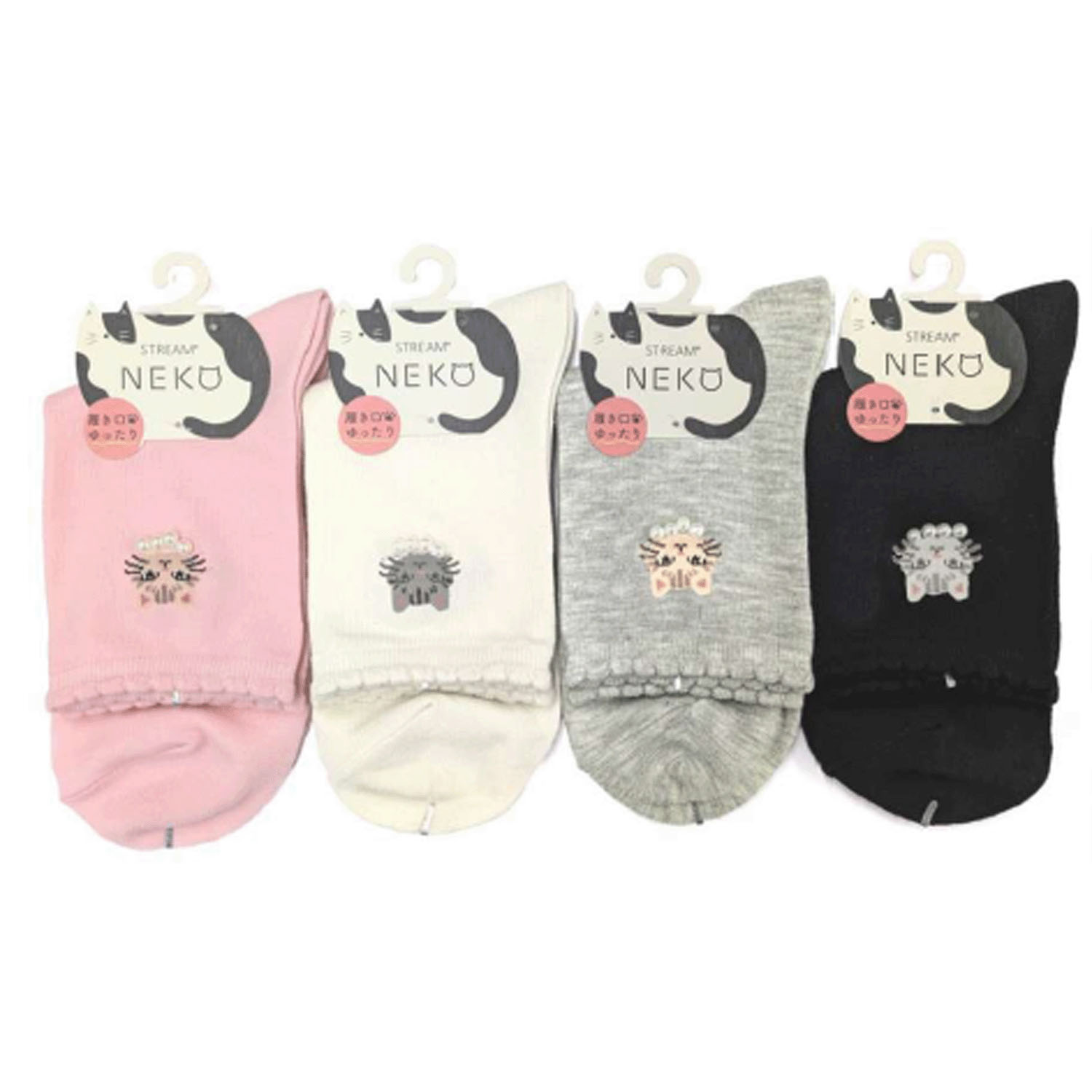 STREAM   とらねこ パール ロークルー 靴下