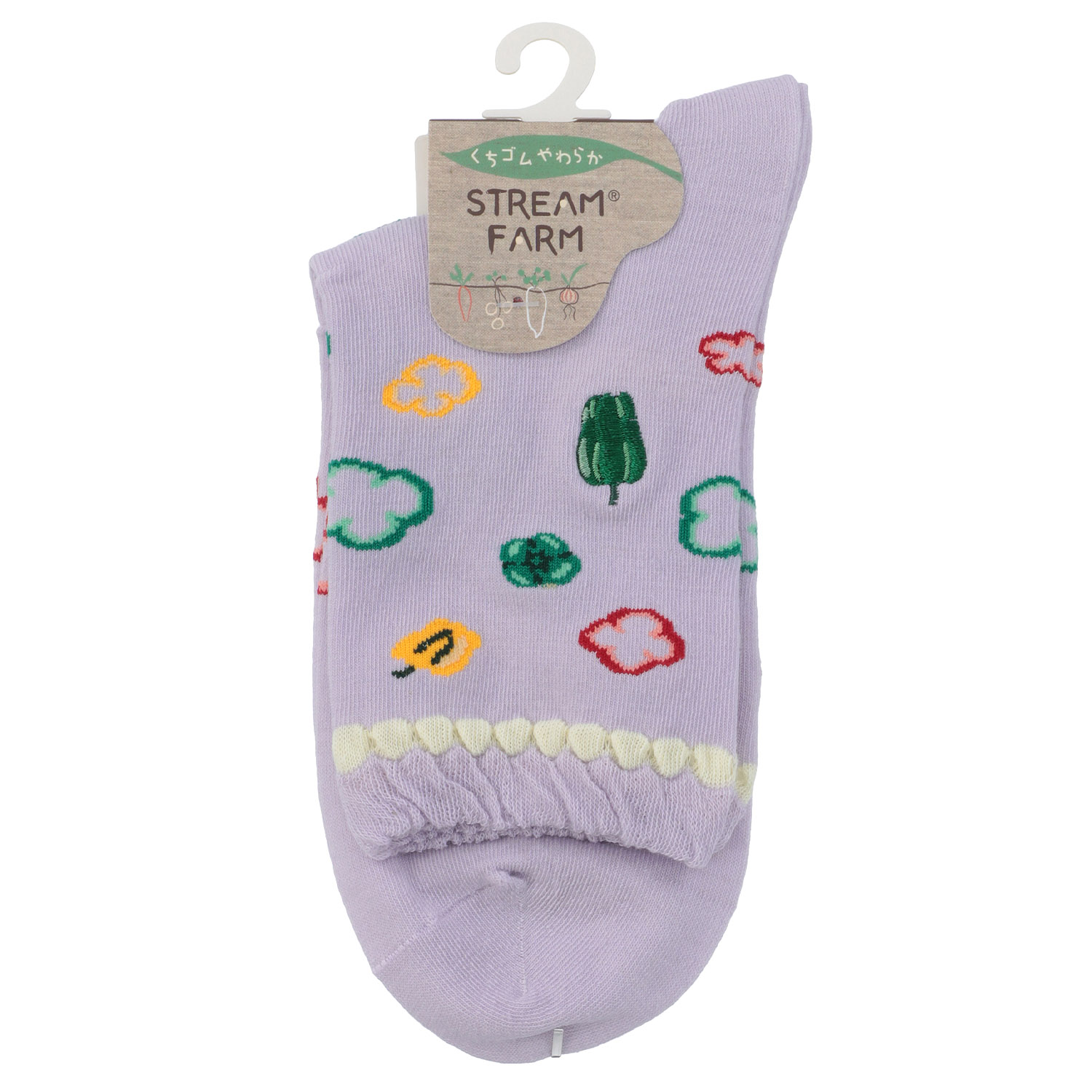 STREAM   ピーマン部分刺しゅう  クルー丈 靴下 - 画像3