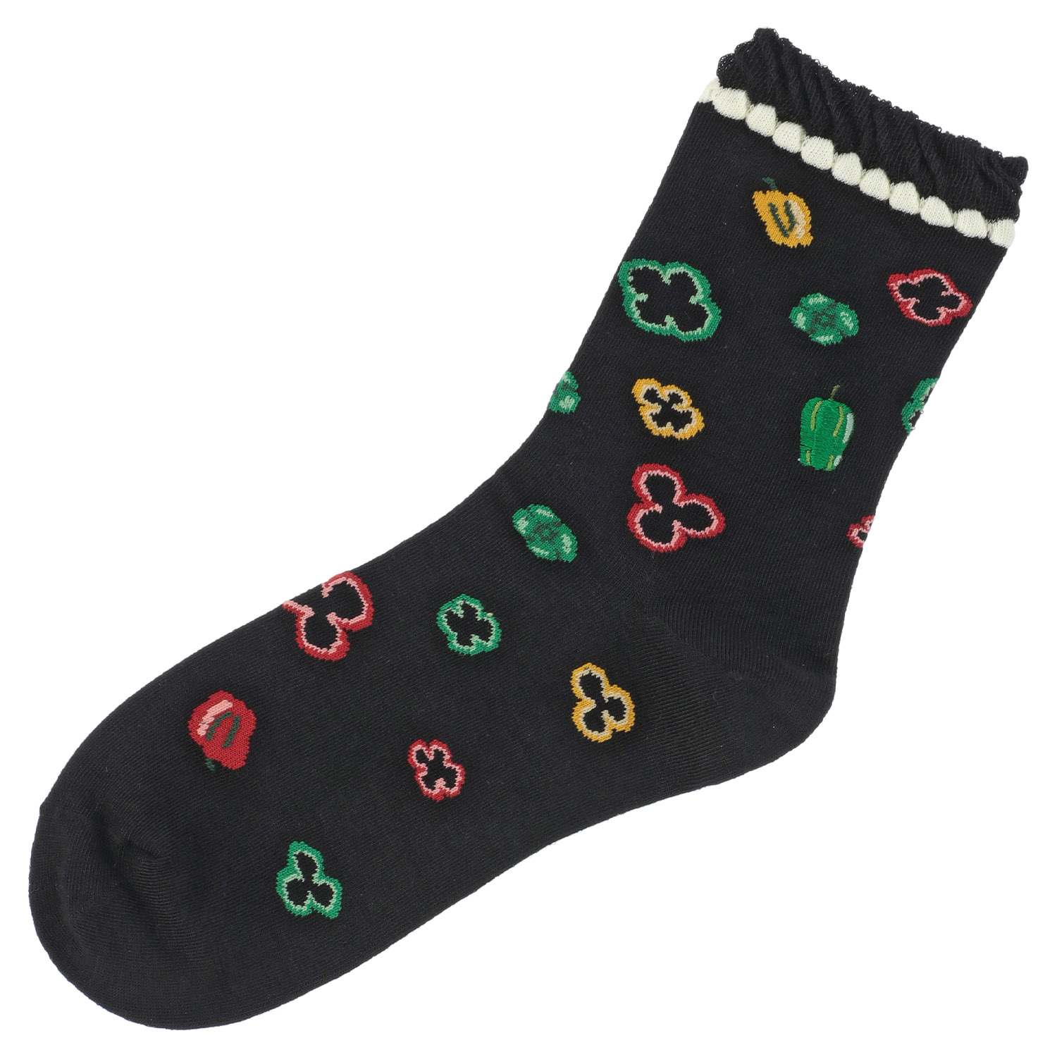 STREAM   ピーマン部分刺しゅう  クルー丈 靴下 - 画像4