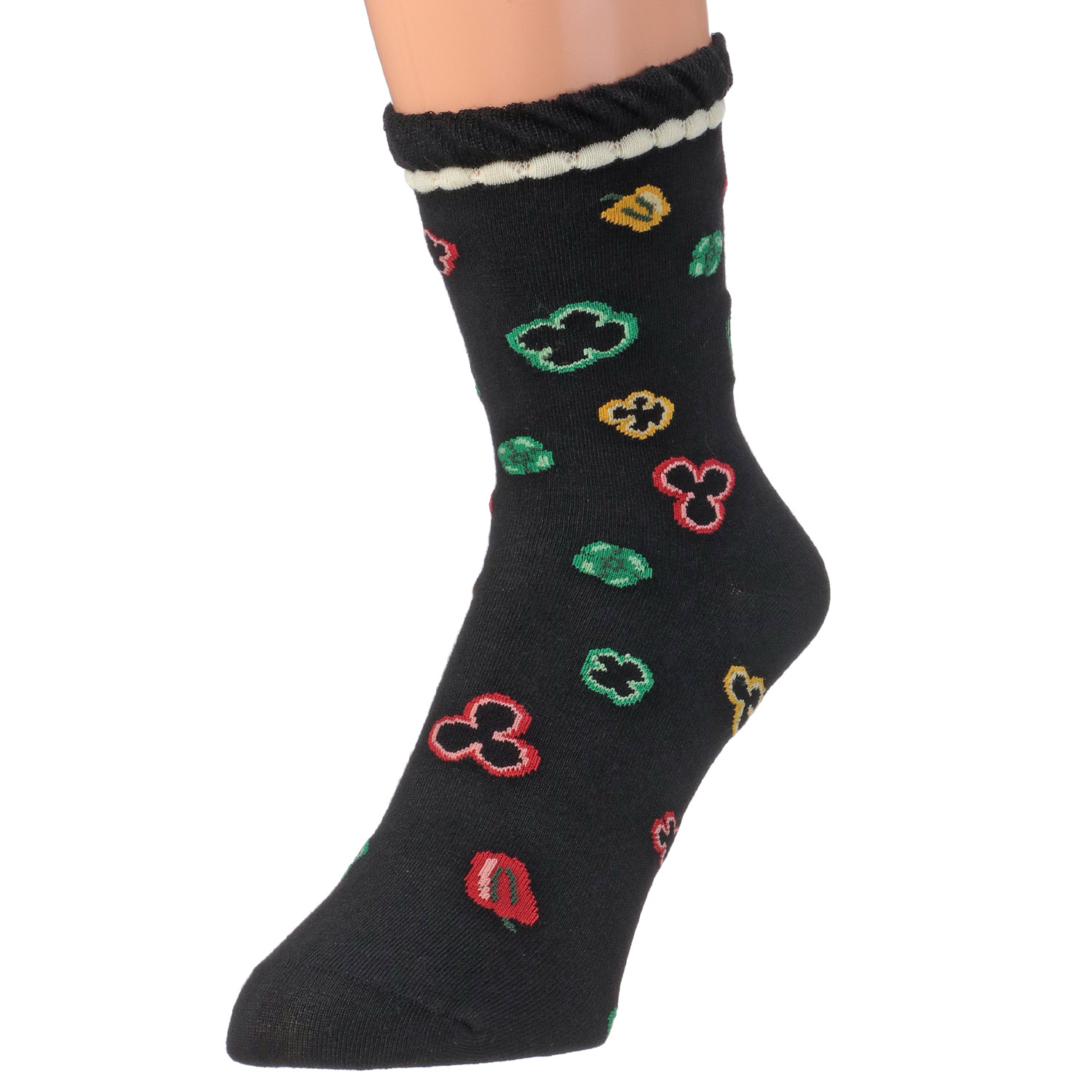 STREAM   ピーマン部分刺しゅう  クルー丈 靴下 - 画像5