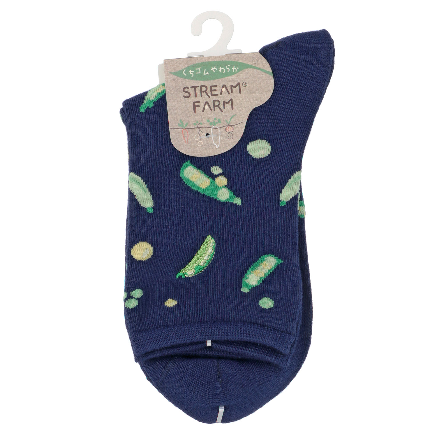 STREAM  スナップエンドウ 部分刺しゅう  クルー丈 靴下【在庫限り】 - 画像3
