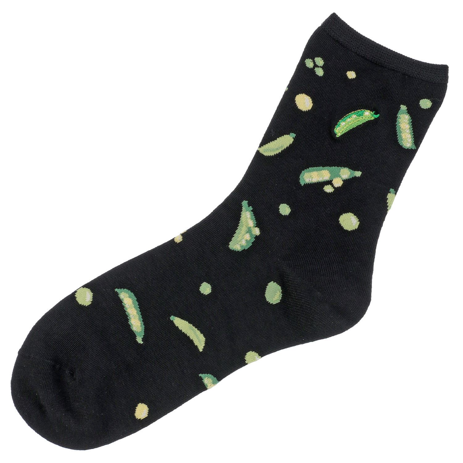 STREAM  スナップエンドウ 部分刺しゅう  クルー丈 靴下【在庫限り】 - 画像4