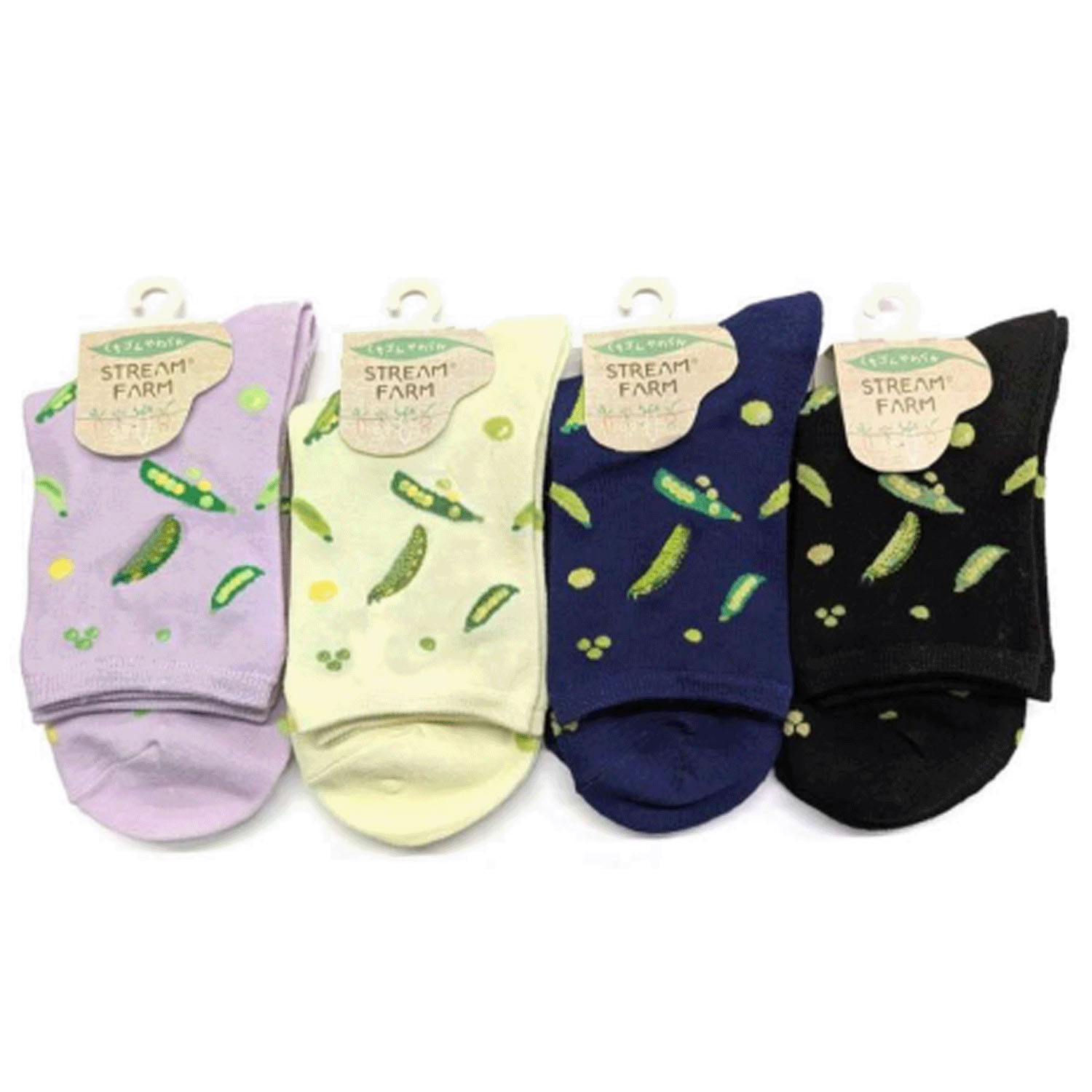 STREAM  スナップエンドウ 部分刺しゅう  クルー丈 靴下【在庫限り】