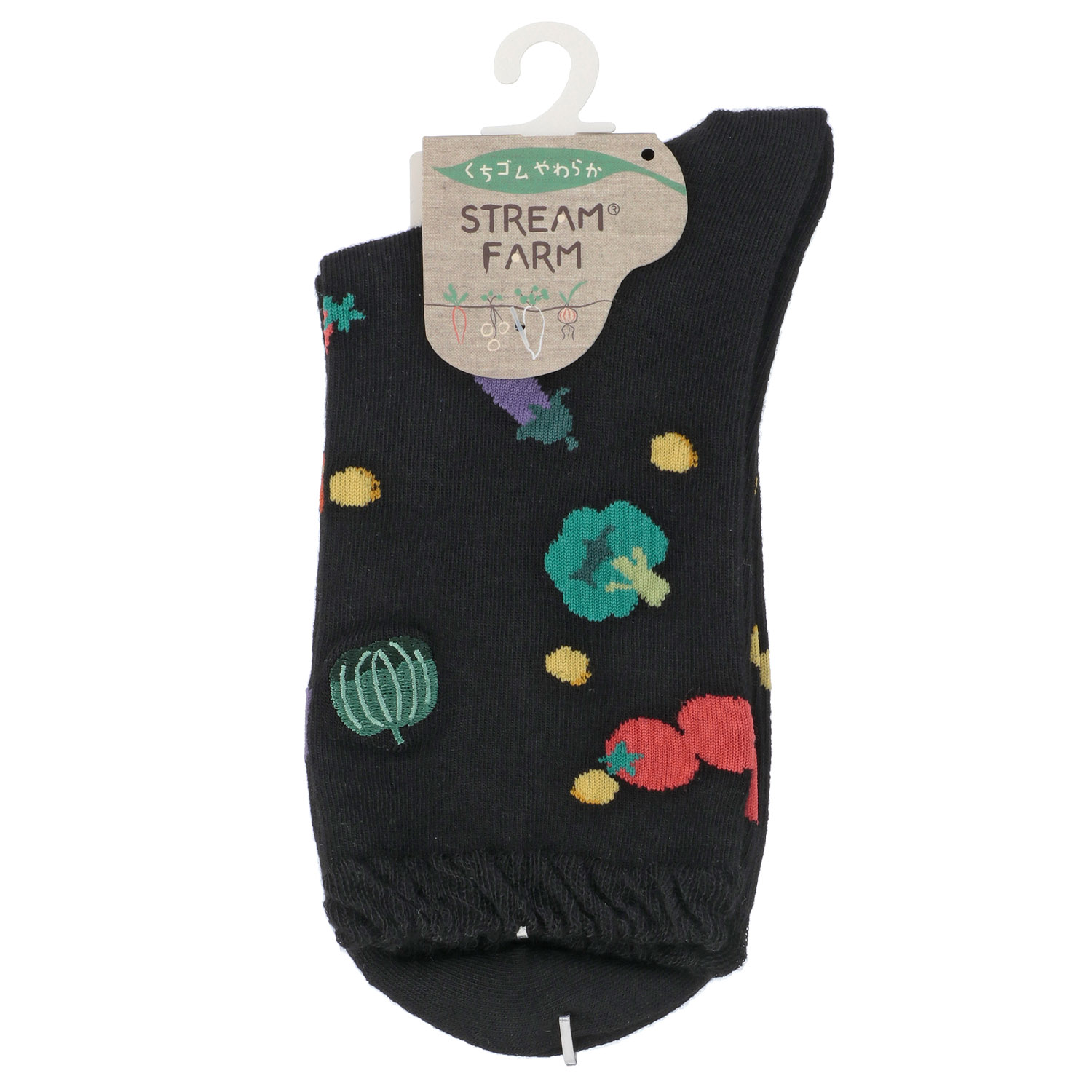 STREAM   いろんなお野菜部分刺繍 クルー丈 靴下【在庫限り】 - 画像3