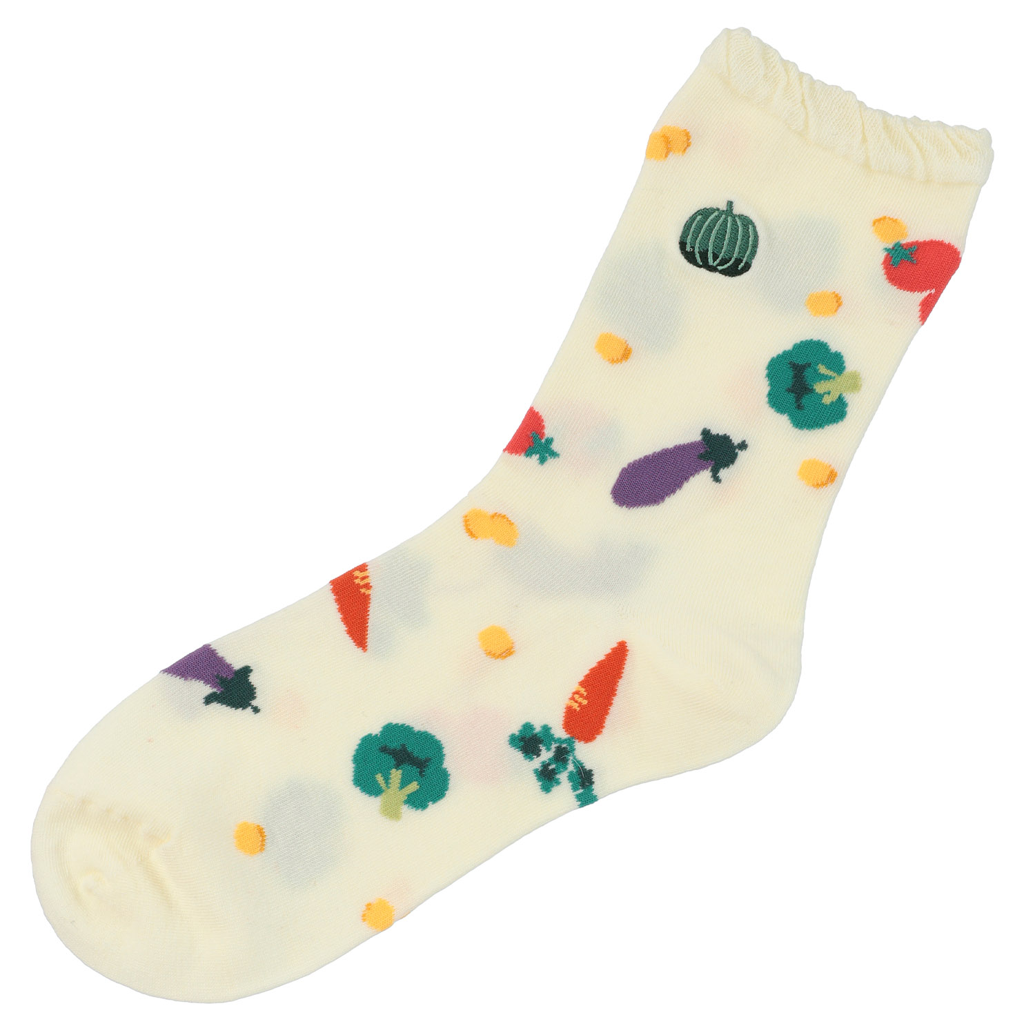 STREAM   いろんなお野菜部分刺繍 クルー丈 靴下【在庫限り】 - 画像4