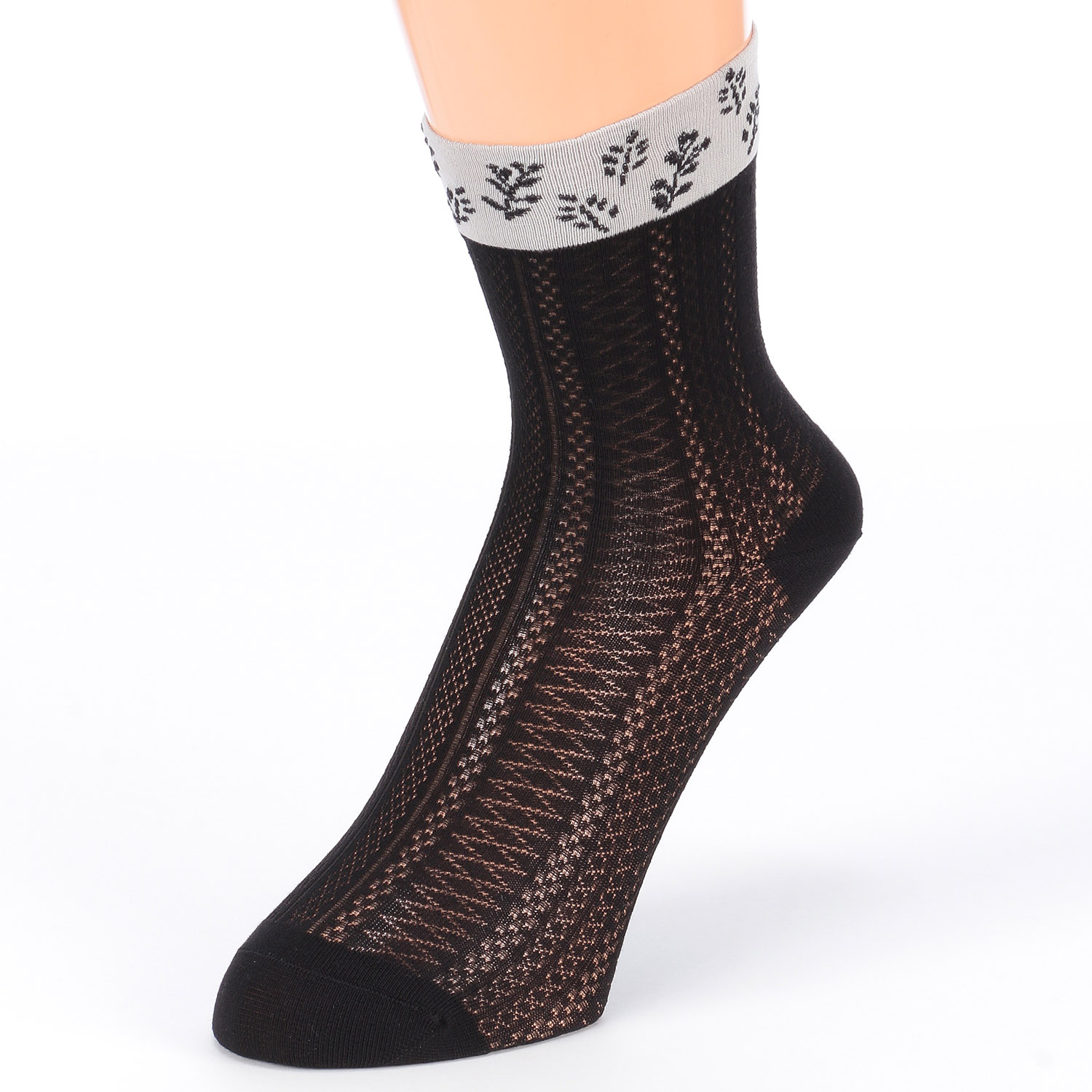 STREAM   キシリトール加工  トップ気の実柄 ロークルー 靴下 - 画像3