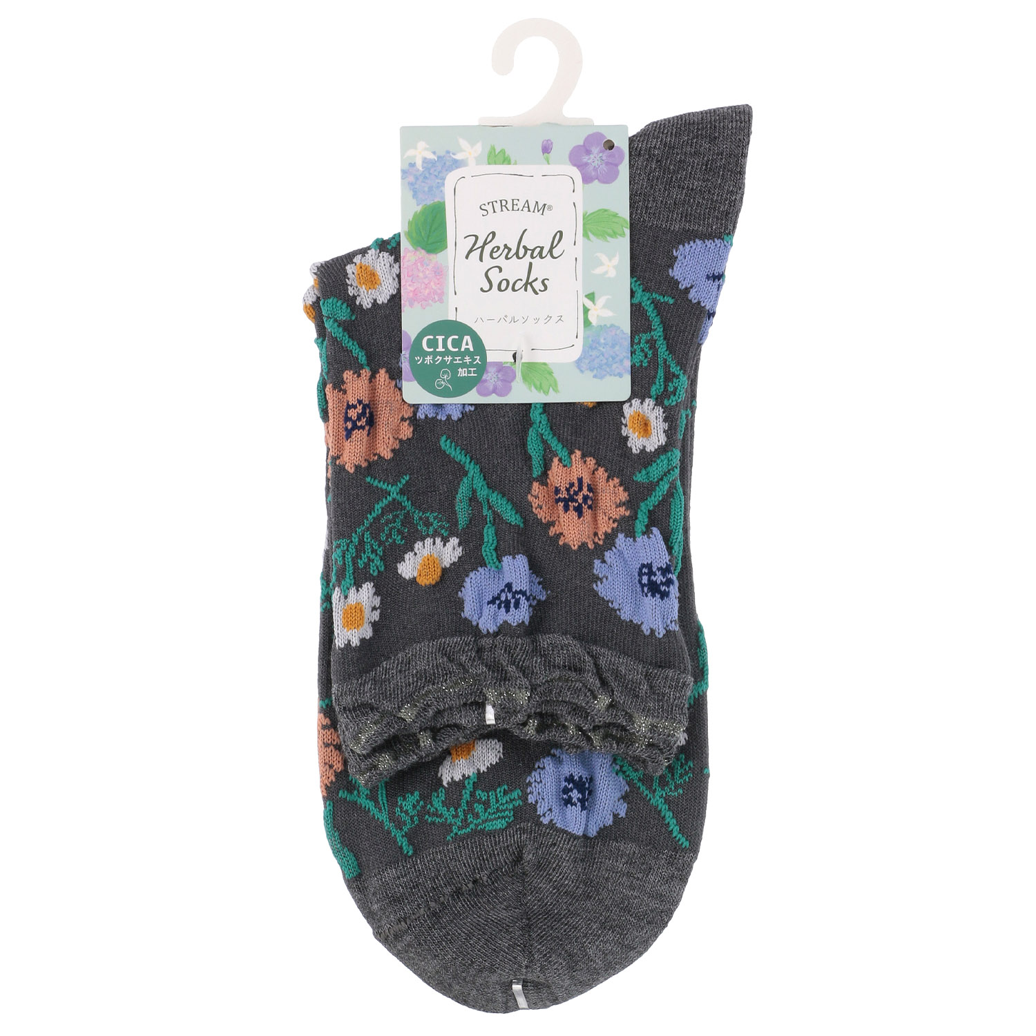 STREAM  ハーバルソックス ヤマグルマとカモミール ロークルー靴下【在庫限り】 - 画像3
