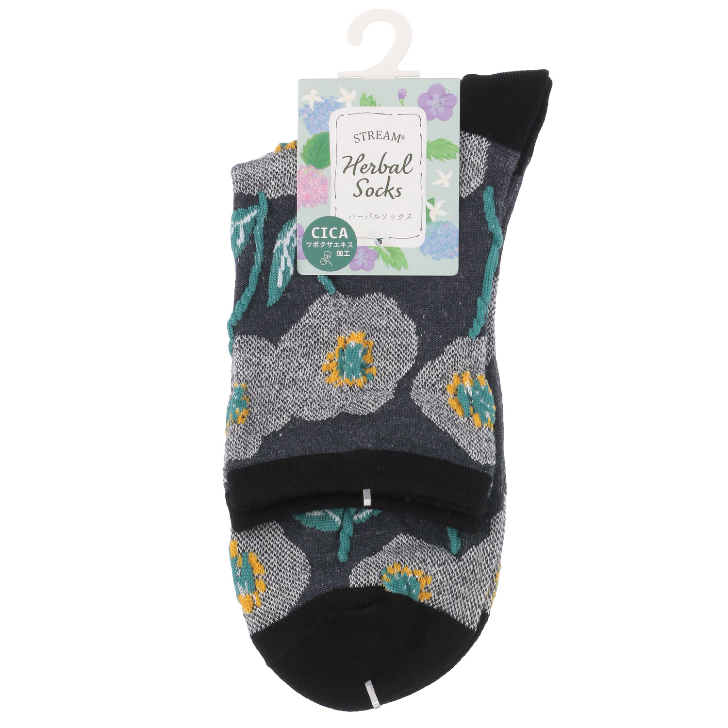 STREAM  ハーバルソックス 大きなお花 ロークルー 靴下【在庫限り】 - 画像3
