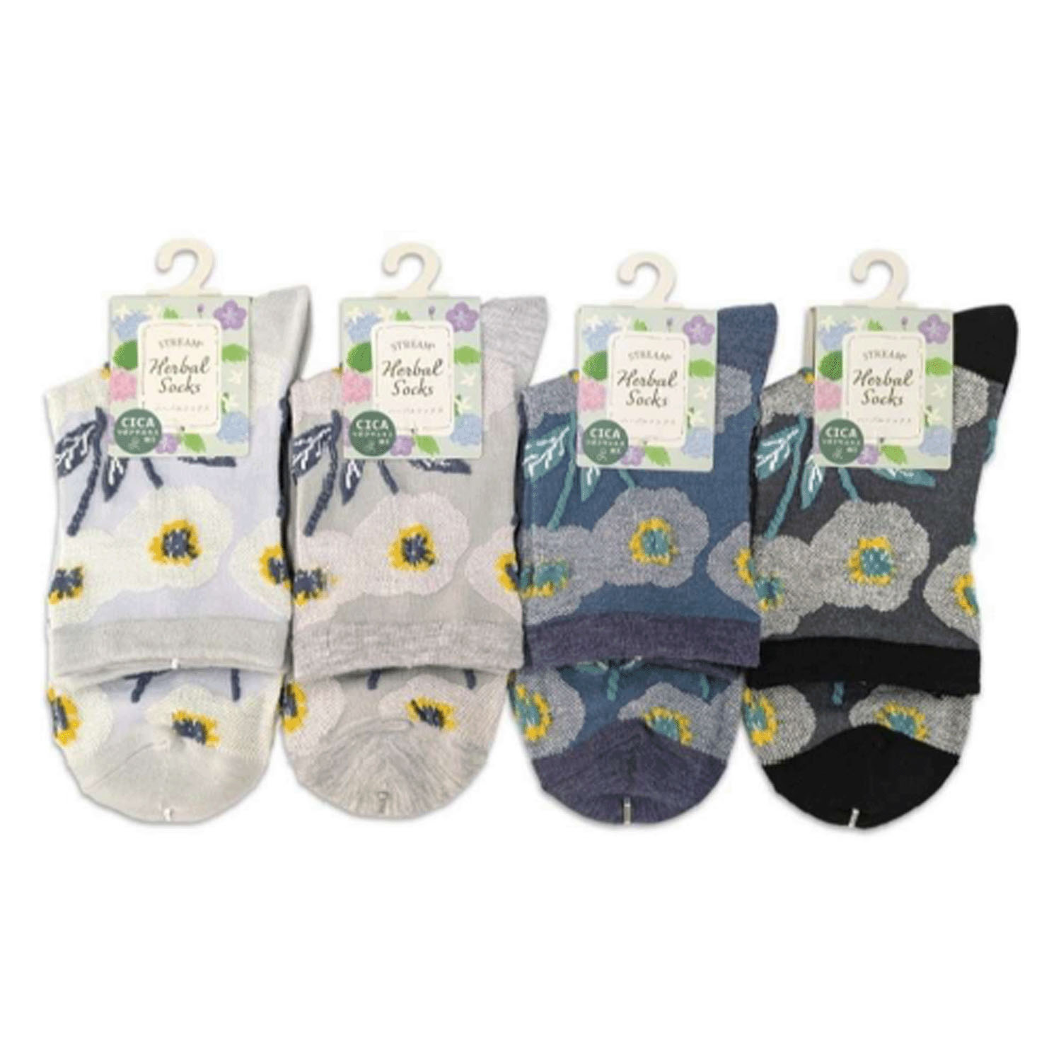 STREAM  ハーバルソックス 大きなお花 ロークルー 靴下【在庫限り】
