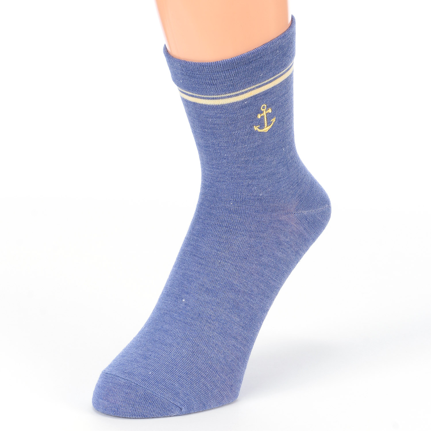 STREAM  接触冷感 マリン刺繍 ロークルー 靴下 - 画像5