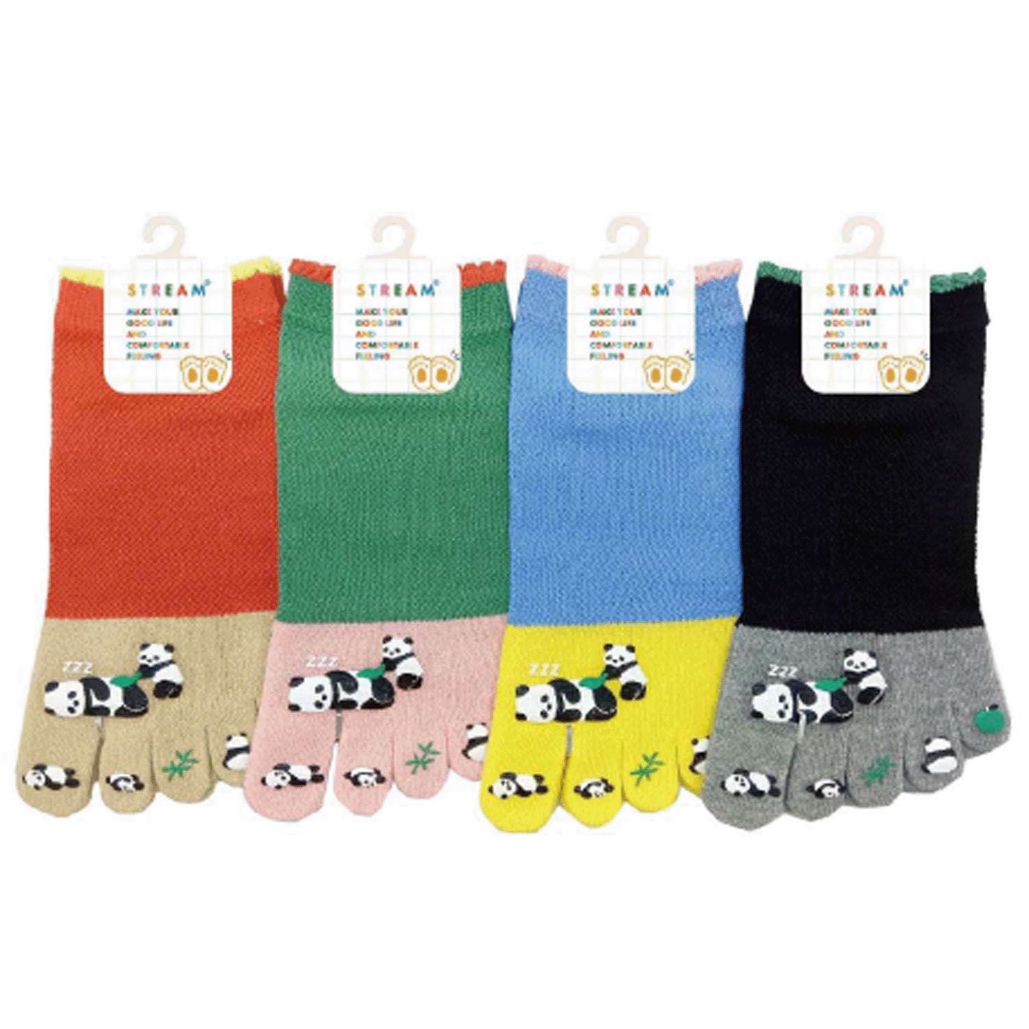 STREAM 5本指 眠たいパンダ スニーカー丈 靴下