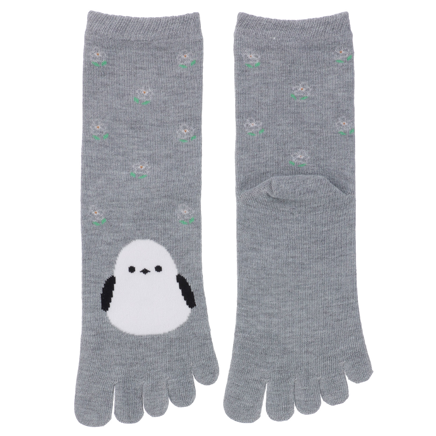 STREAM 5本指 シマエナガ クルー丈 靴下 - 画像3