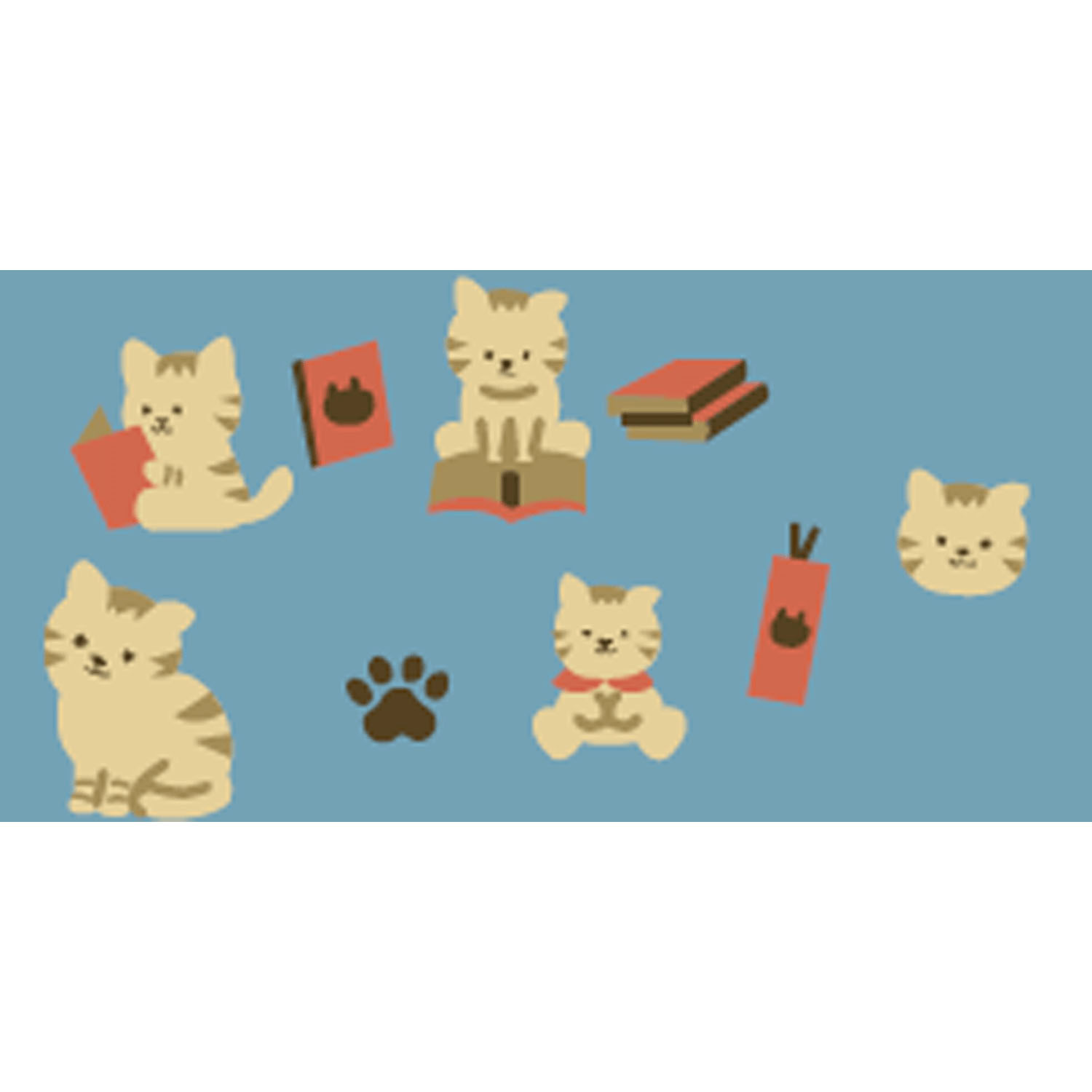 STREAM  5本指 本好きねこ クルー丈 靴下 - 画像2