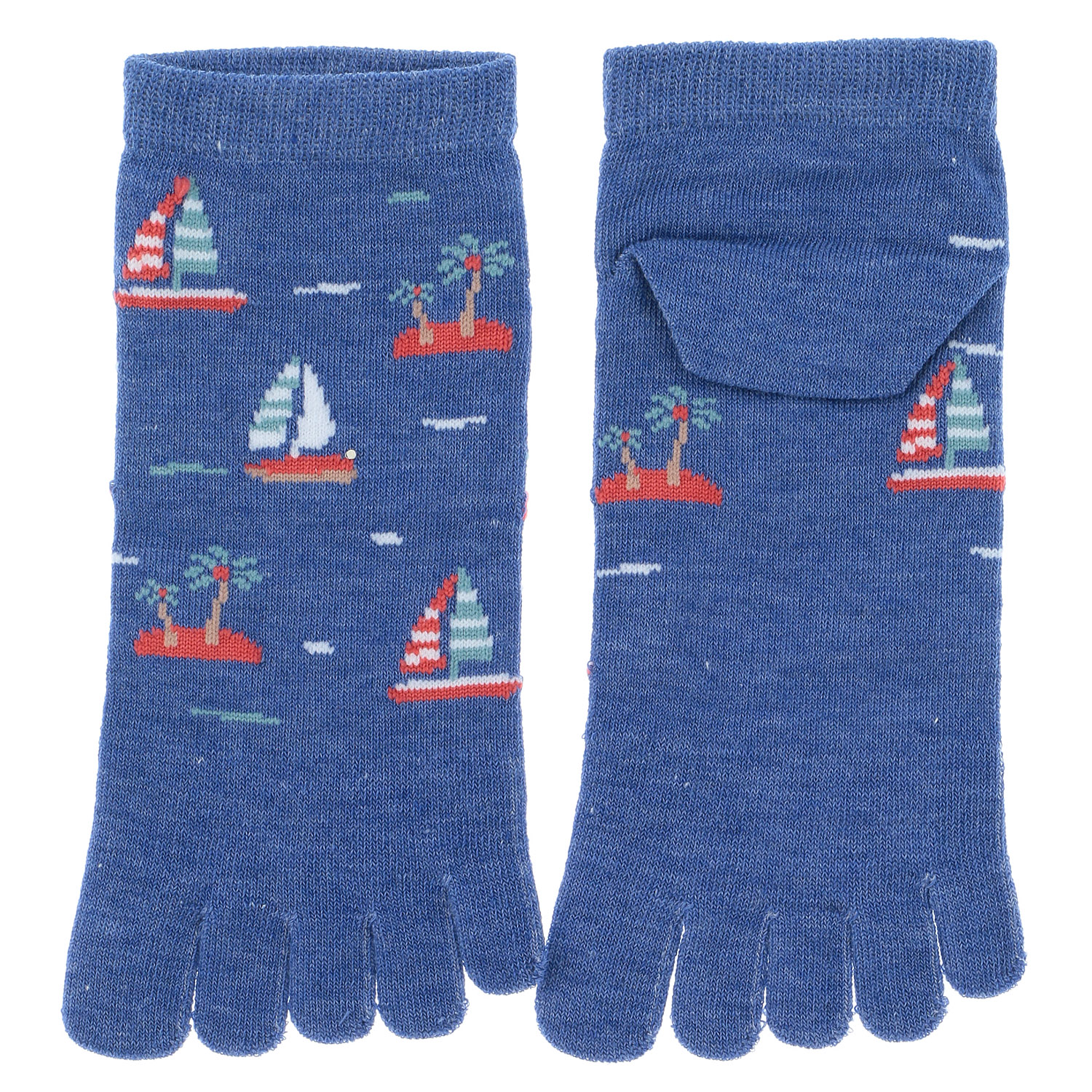 STREAM 5本指 接触冷感 スニーカー丈 マリン柄 靴下 - 画像4