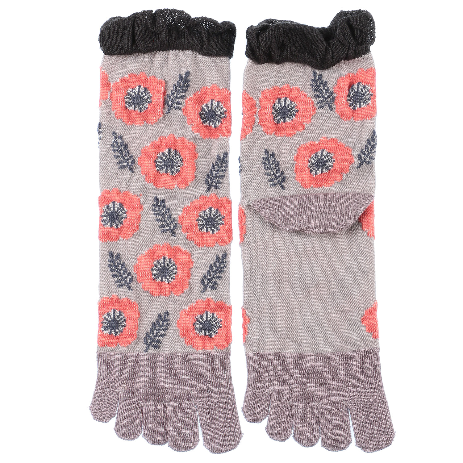 STREAM 5本指 花柄 クルー丈 靴下 - 画像3