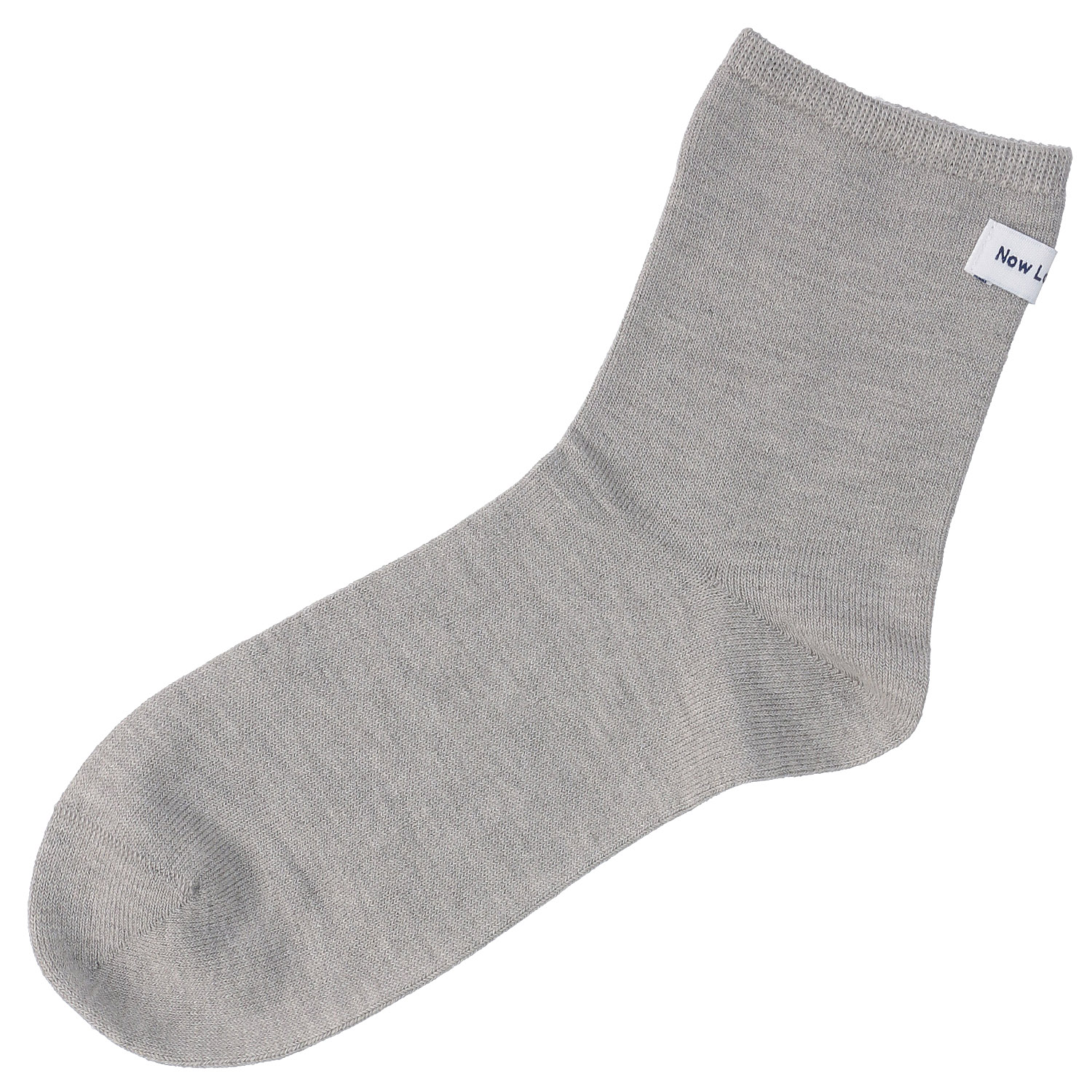 ロークルー丈 吸水速乾ロゴタグ 無地ソックス【在庫限り】