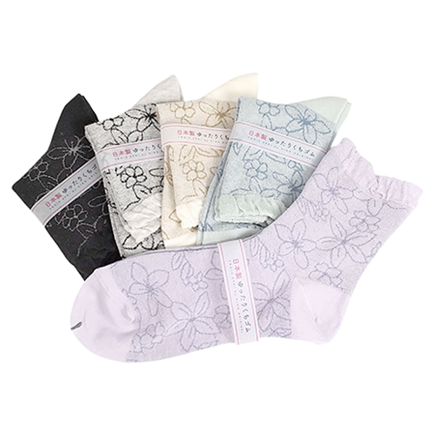 クルーソックス ハイゲージスパイラルライン