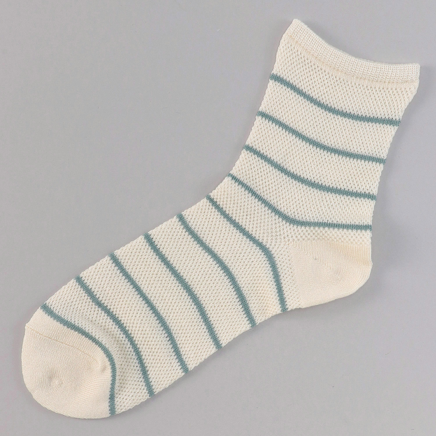 接触冷感 ロークルー丈 メッシュボーダ－【在庫限り】 - 画像2