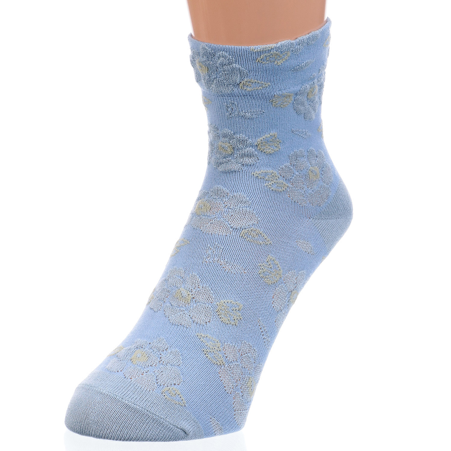 接触冷感 ロークルー丈 深口フロートフラワー【在庫限り】 - 画像3