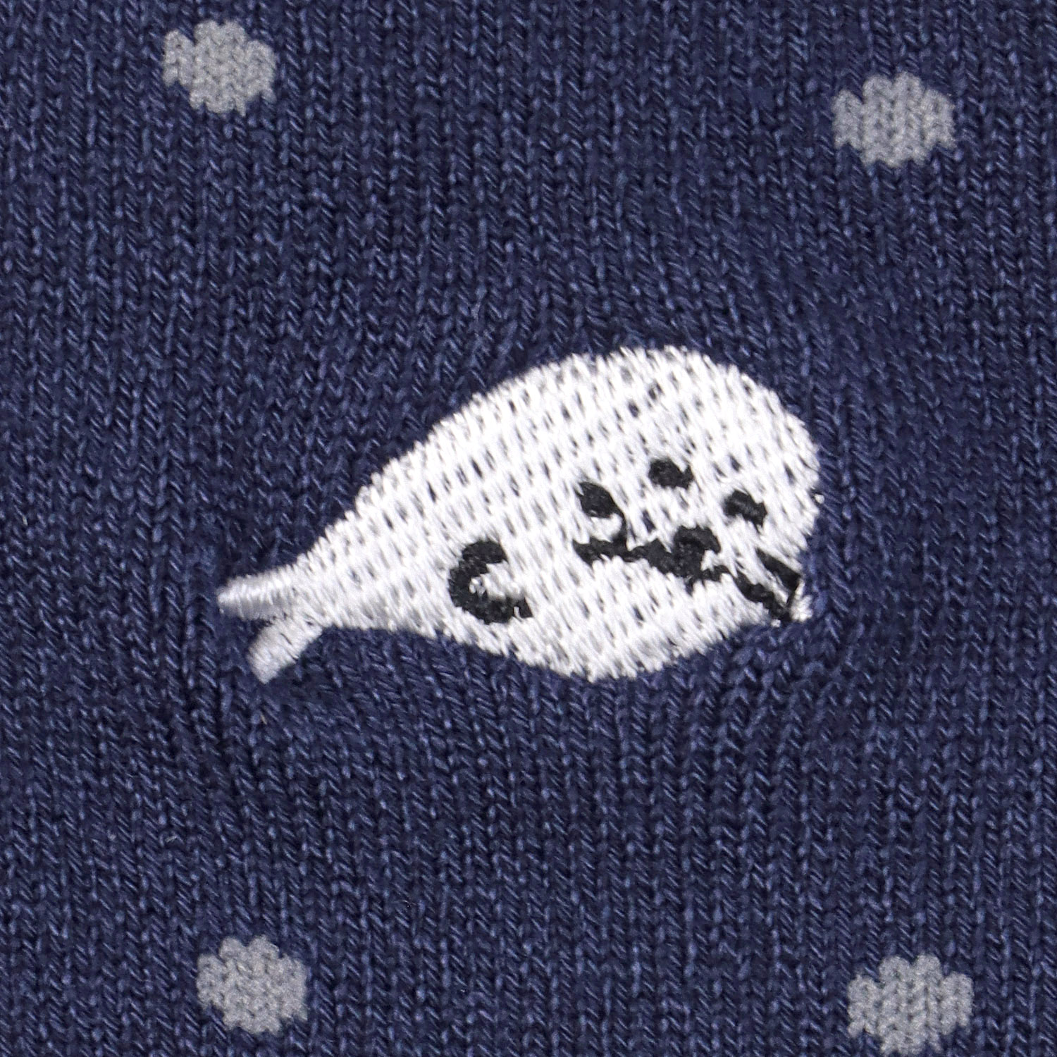 接触冷感 ロークルー丈 アザラシ刺繍ドット【在庫限り】 - 画像4