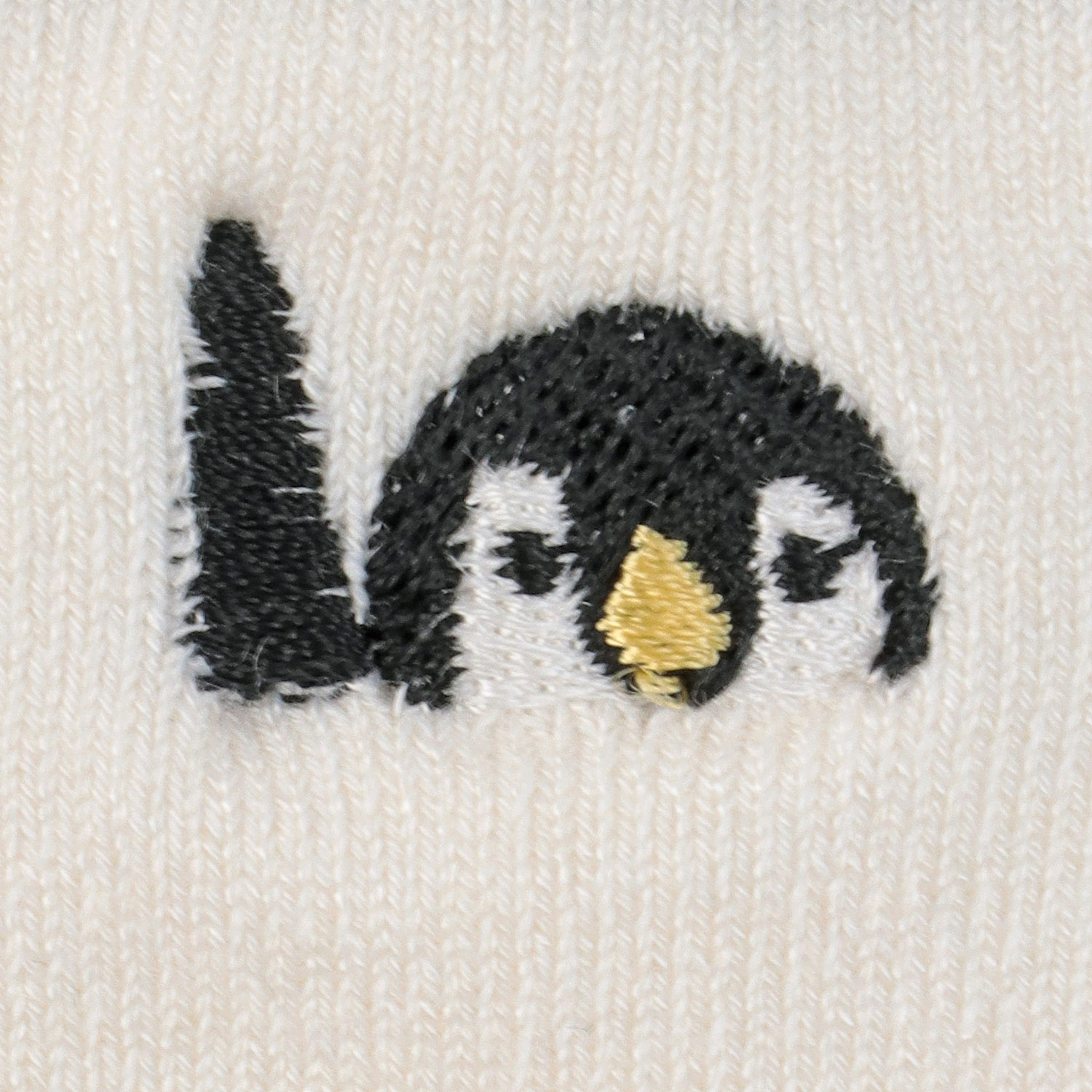 接触冷感 ロークルー丈 ペンギン刺繍ライン【在庫限り】 - 画像4