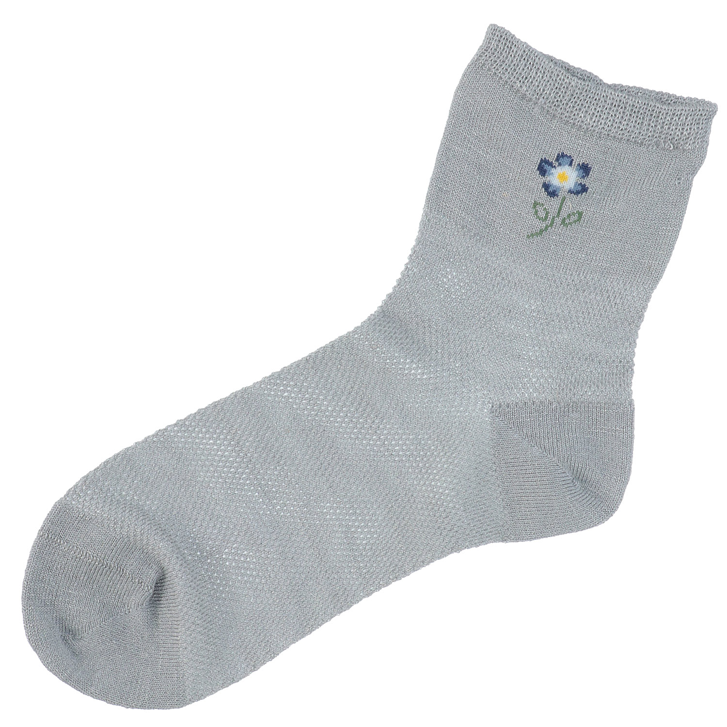 ロークルー丈 綿麻入 花切替メッシュ無地【在庫限り】 - 画像2