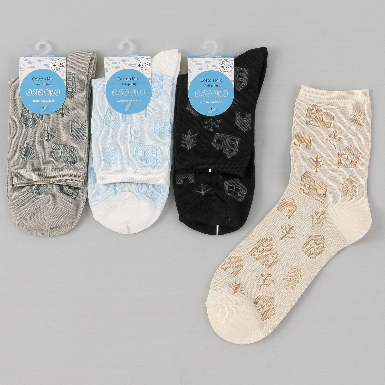 ロークルー丈 抗ピル加工 メッシュ家【在庫限り】